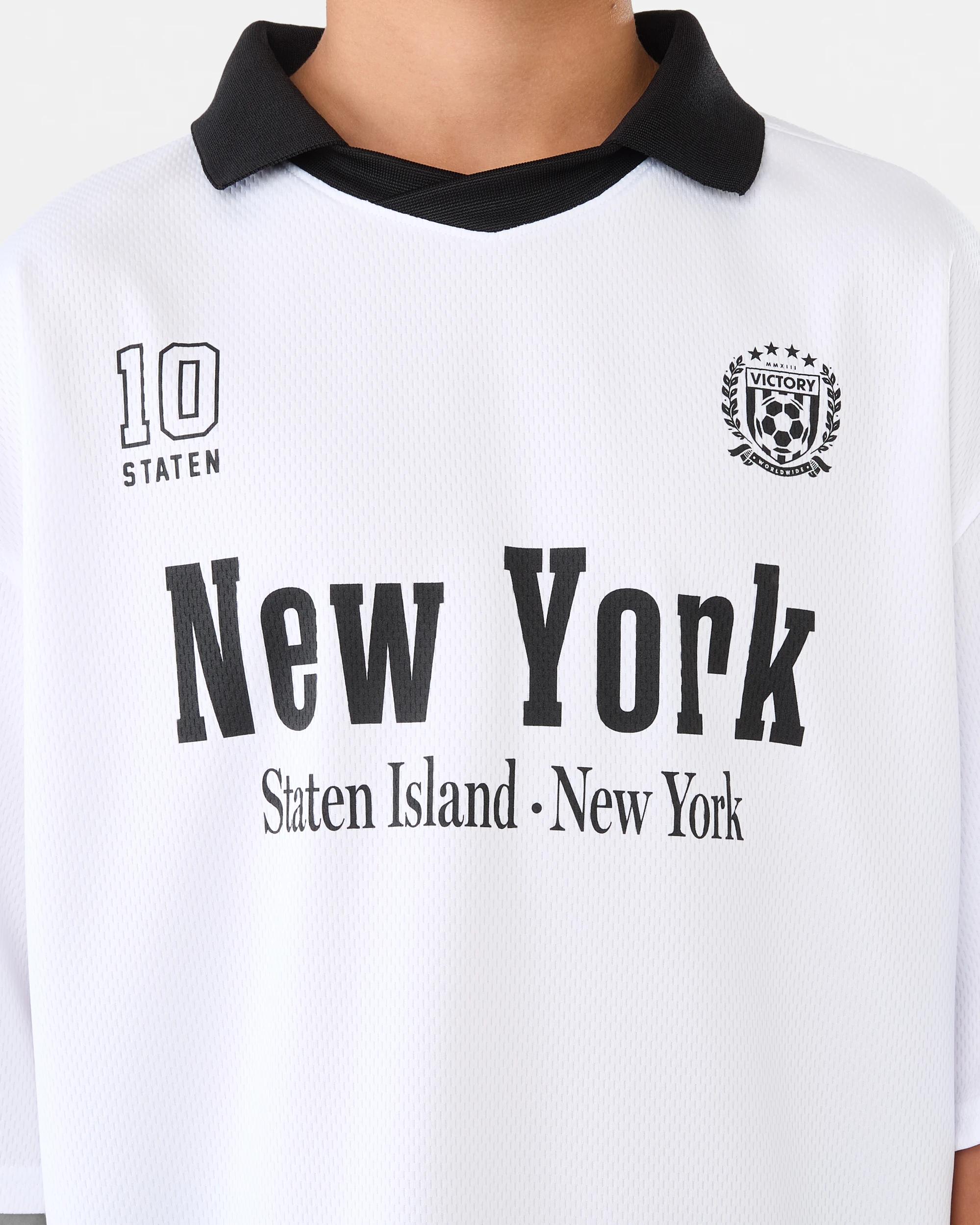 5 Short Sleeve Mesh Collar T-shirt Wht Varsit, 5 of 9