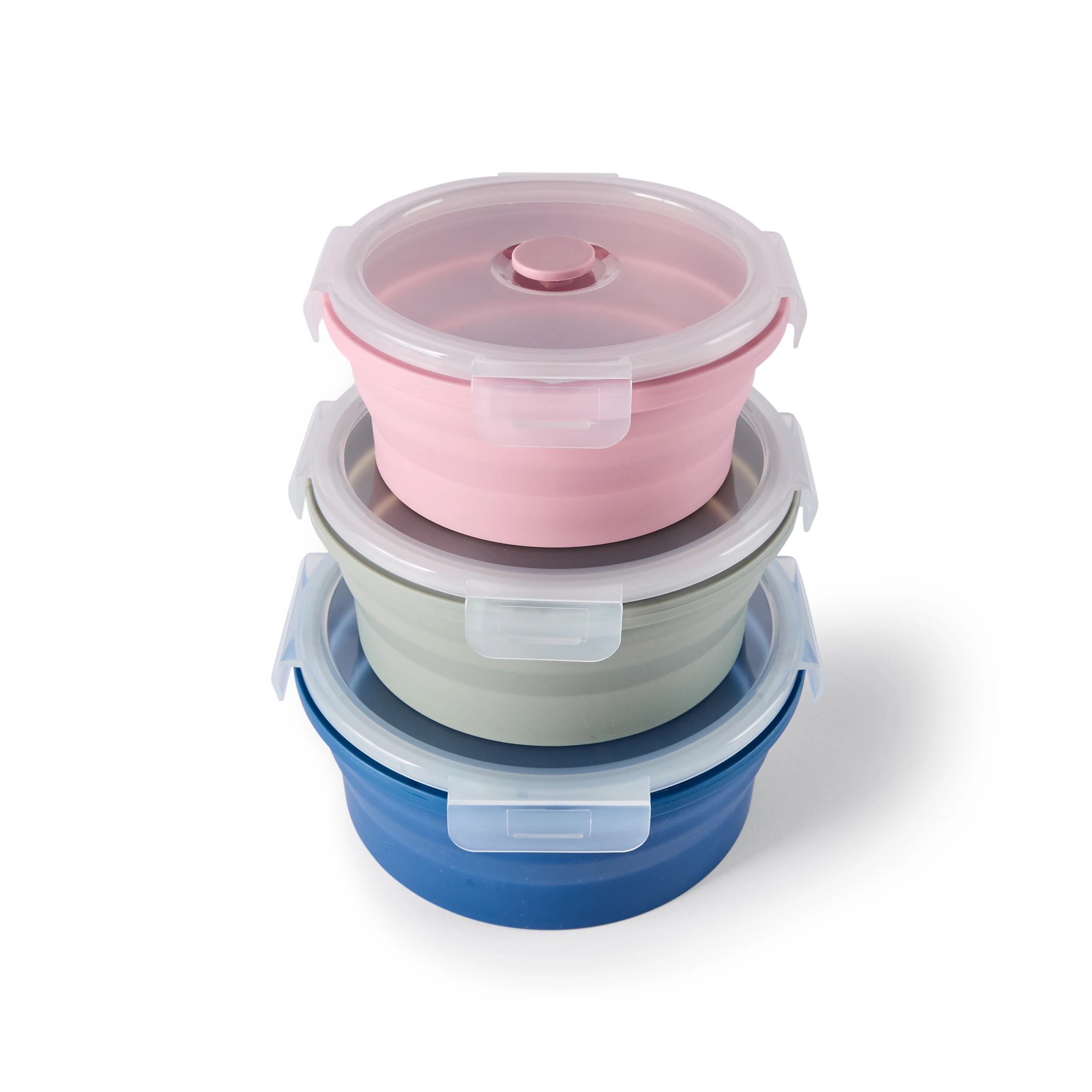2 3 Piece Silicone Collapsible Salad Bowls, 2 of 8