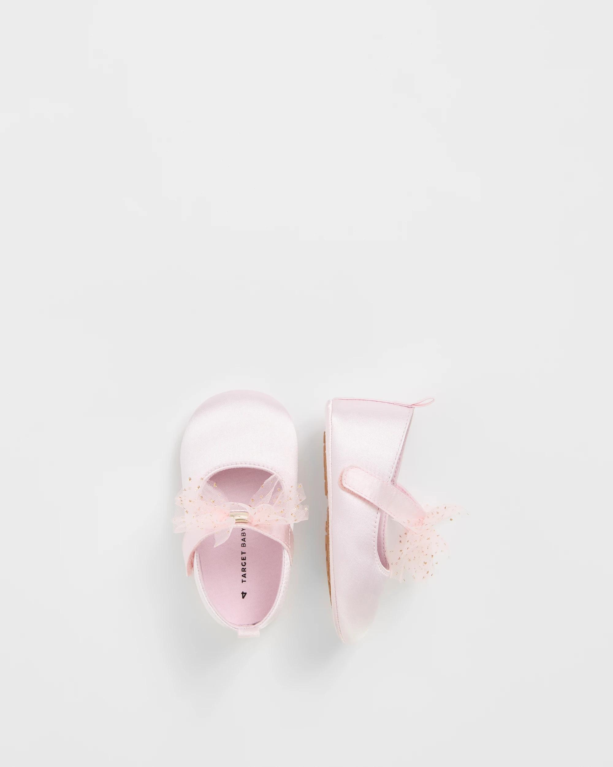 3 Target Baby Pre-Walker Satin Bow Pumps PINK, 3 of 3