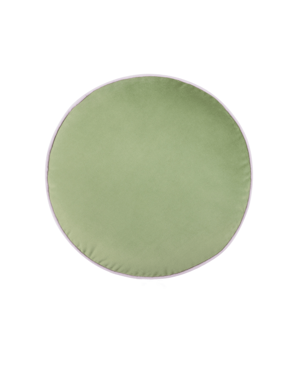 40cm Velvet Round Cushion - Sage
