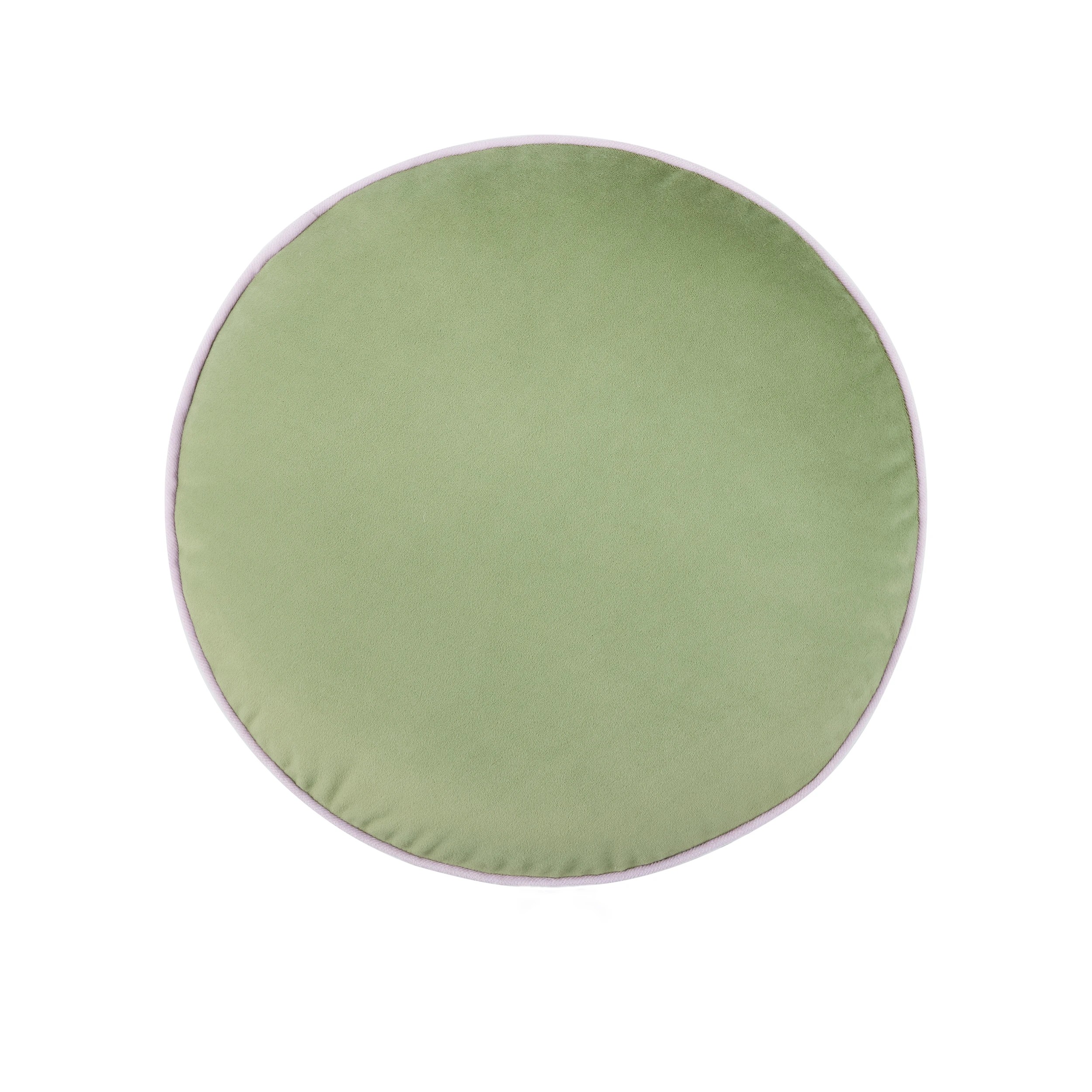 1 40cm Velvet Round Cushion - Sage, 1 of 6