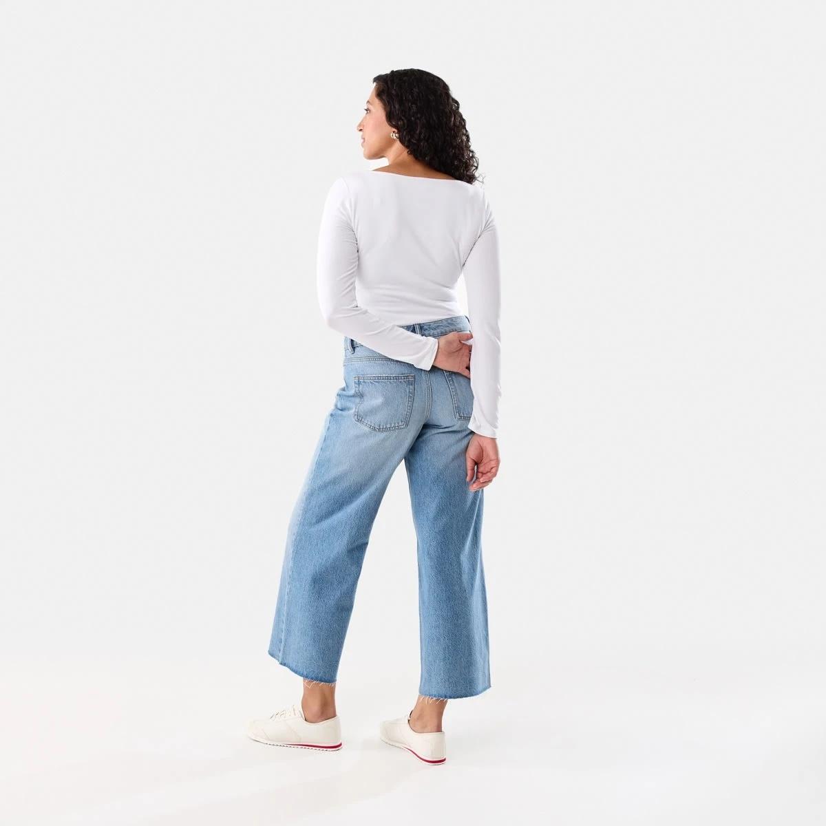 4 Long Sleeve Square Neck Top White, 4 of 9