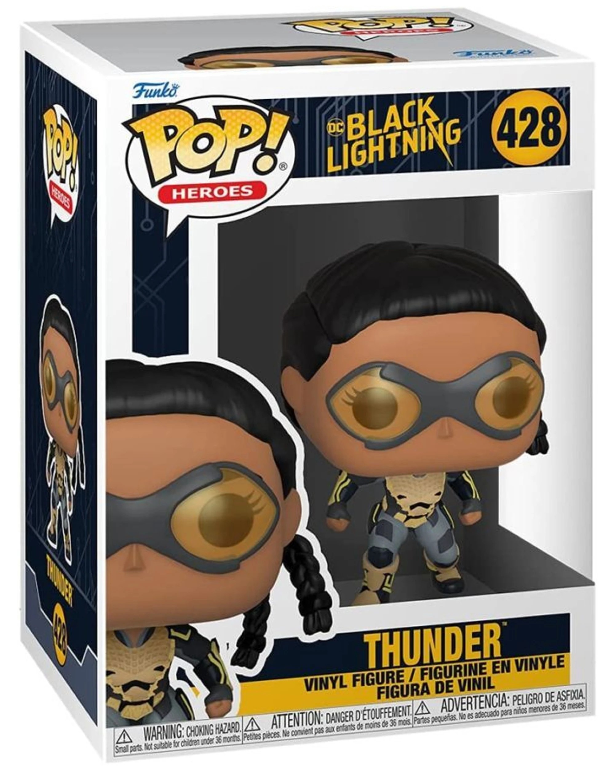 3 Pop Black Lightning - Thunder Plastic Vinyl Collectible 10cm Action Figure - Black, 3 of 3