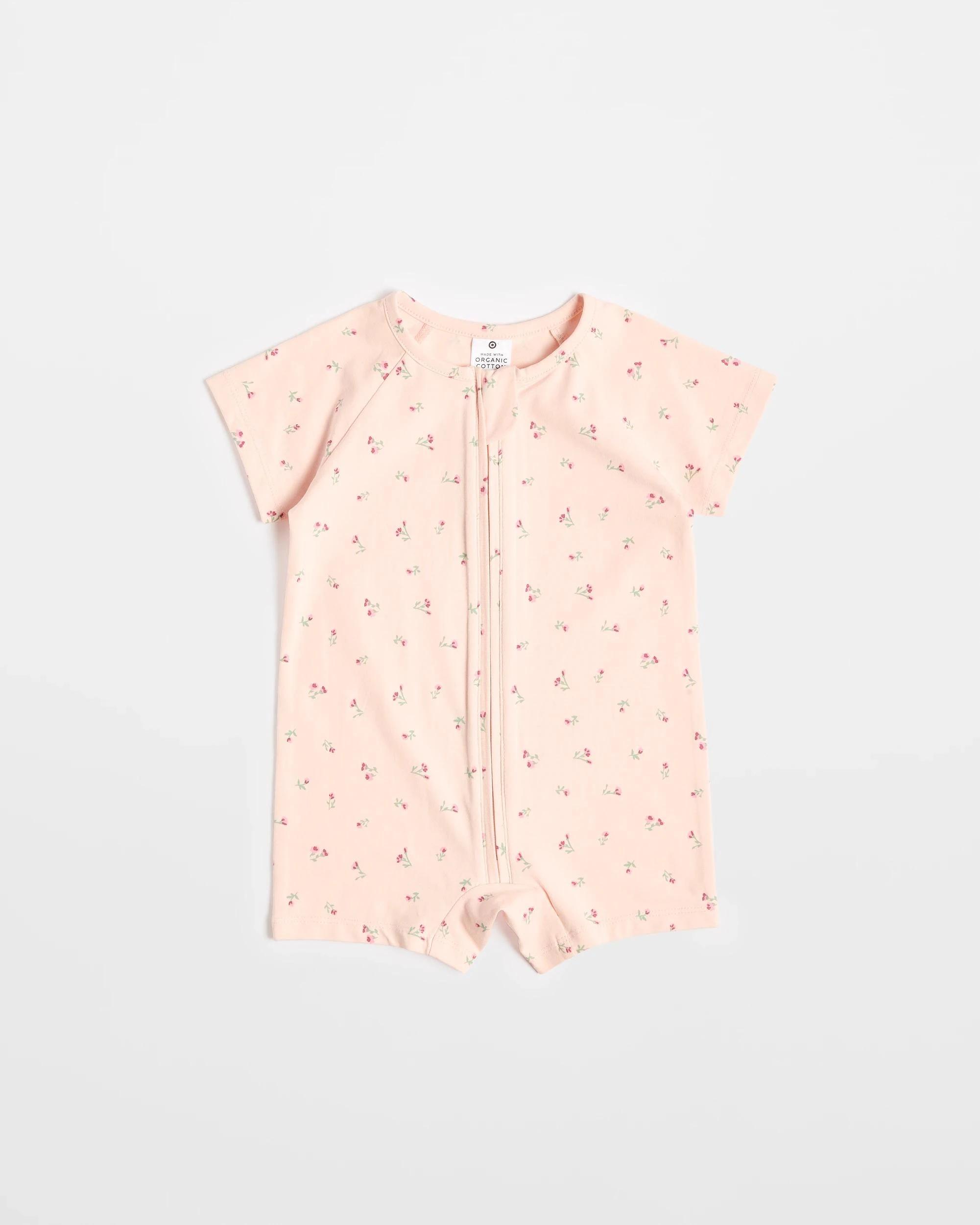 6 Target Baby Baby Organic Cotton Zip Romper 2 Pack PINK DAISY/PINK MARLE, 6 of 7