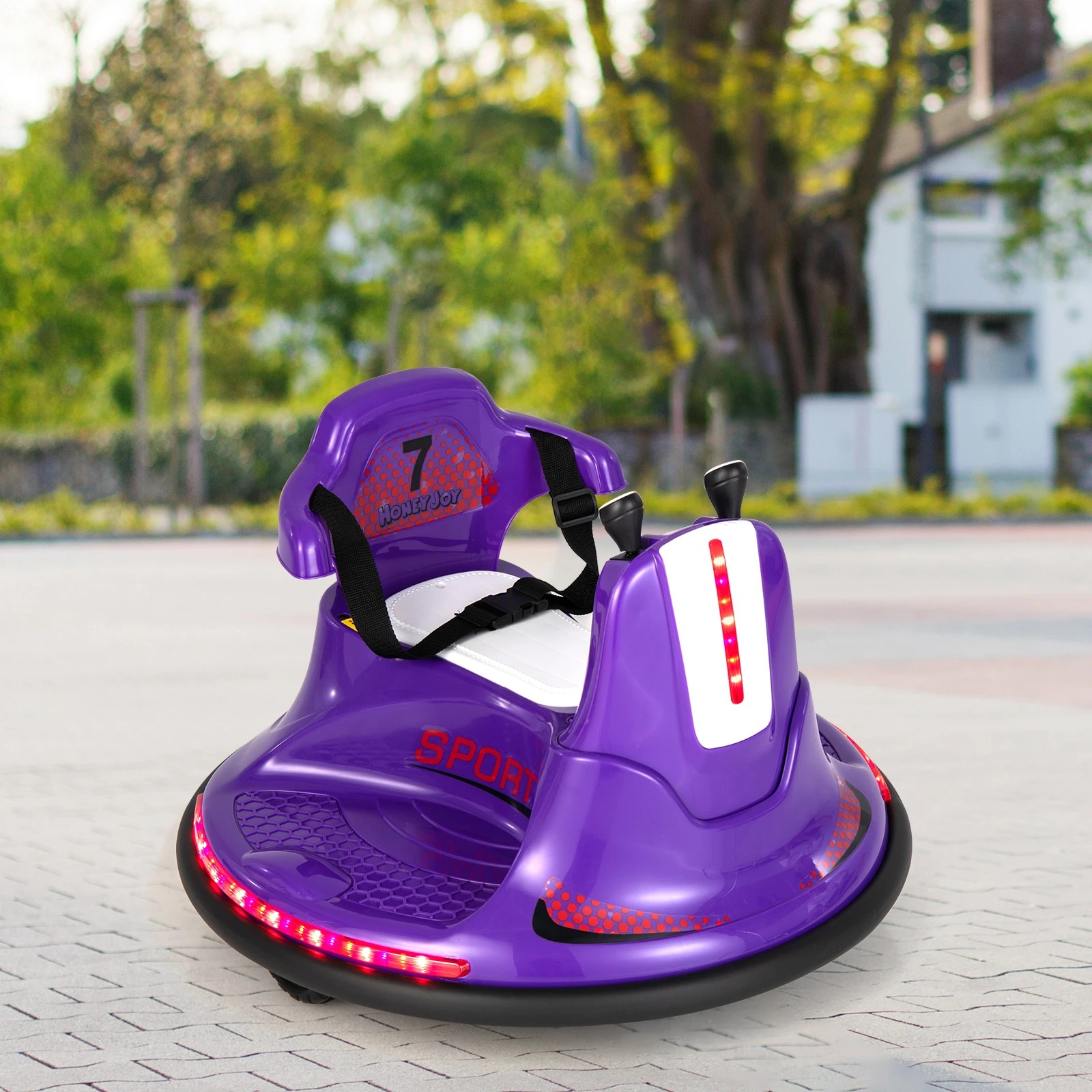 6 Costway 360° Spin Kids Bumper Car Electric Ride On Vehicle, 6 of 6