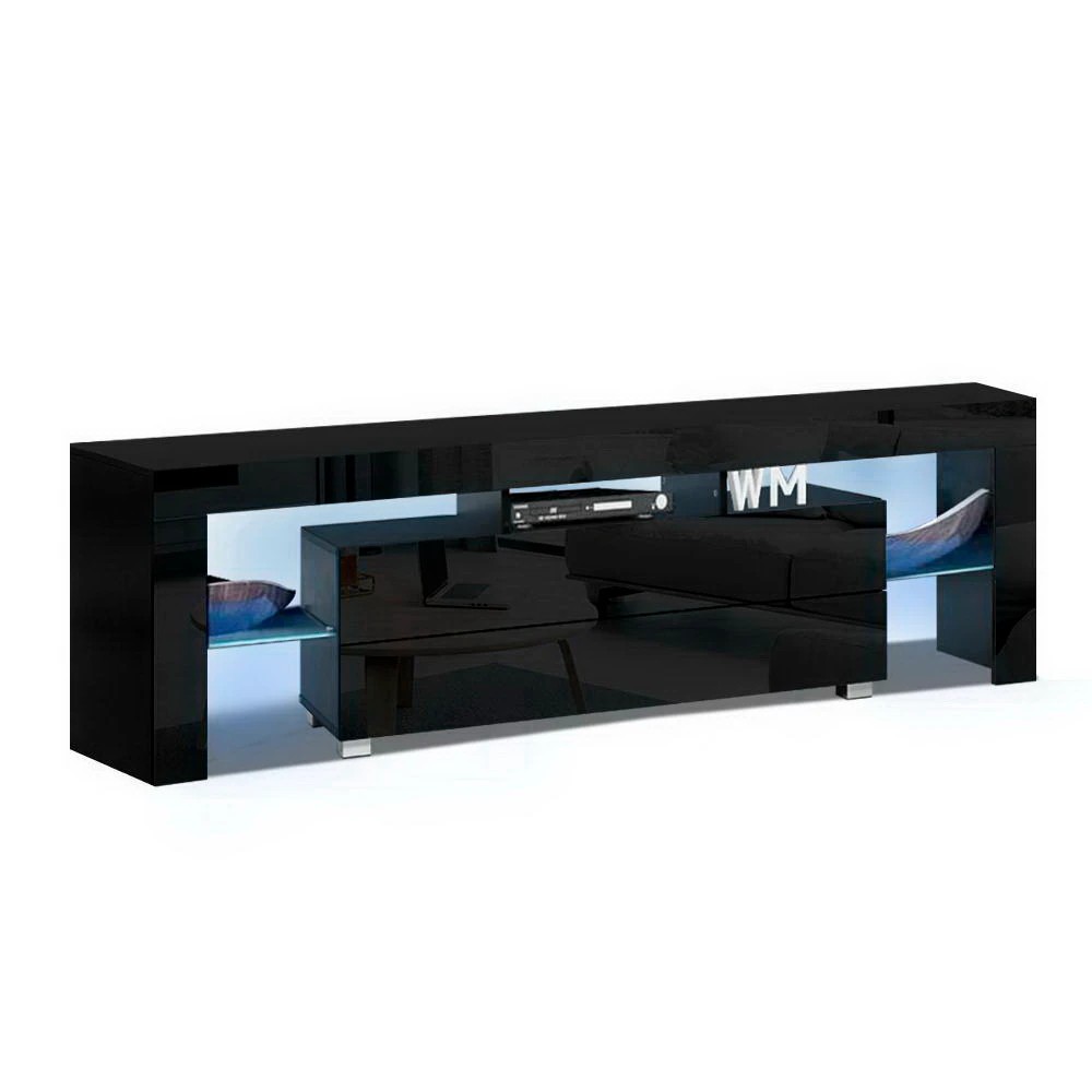 1 Artiss Entertainment Unit TV Cabinet LED 160cm Elo - Black, 1 of 8
