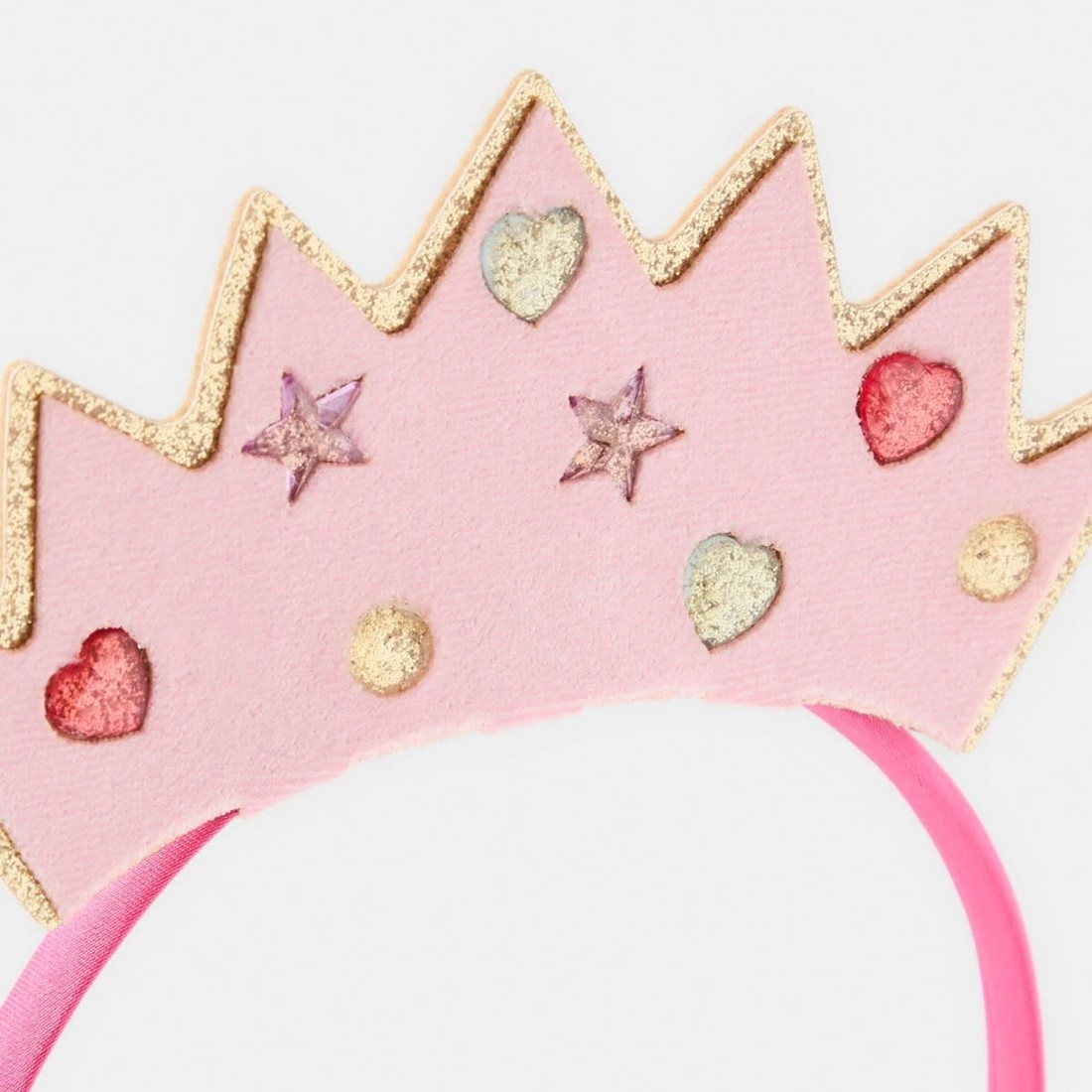 3 Crown Headband - Pink, Red and Gold Tone, 3 of 4