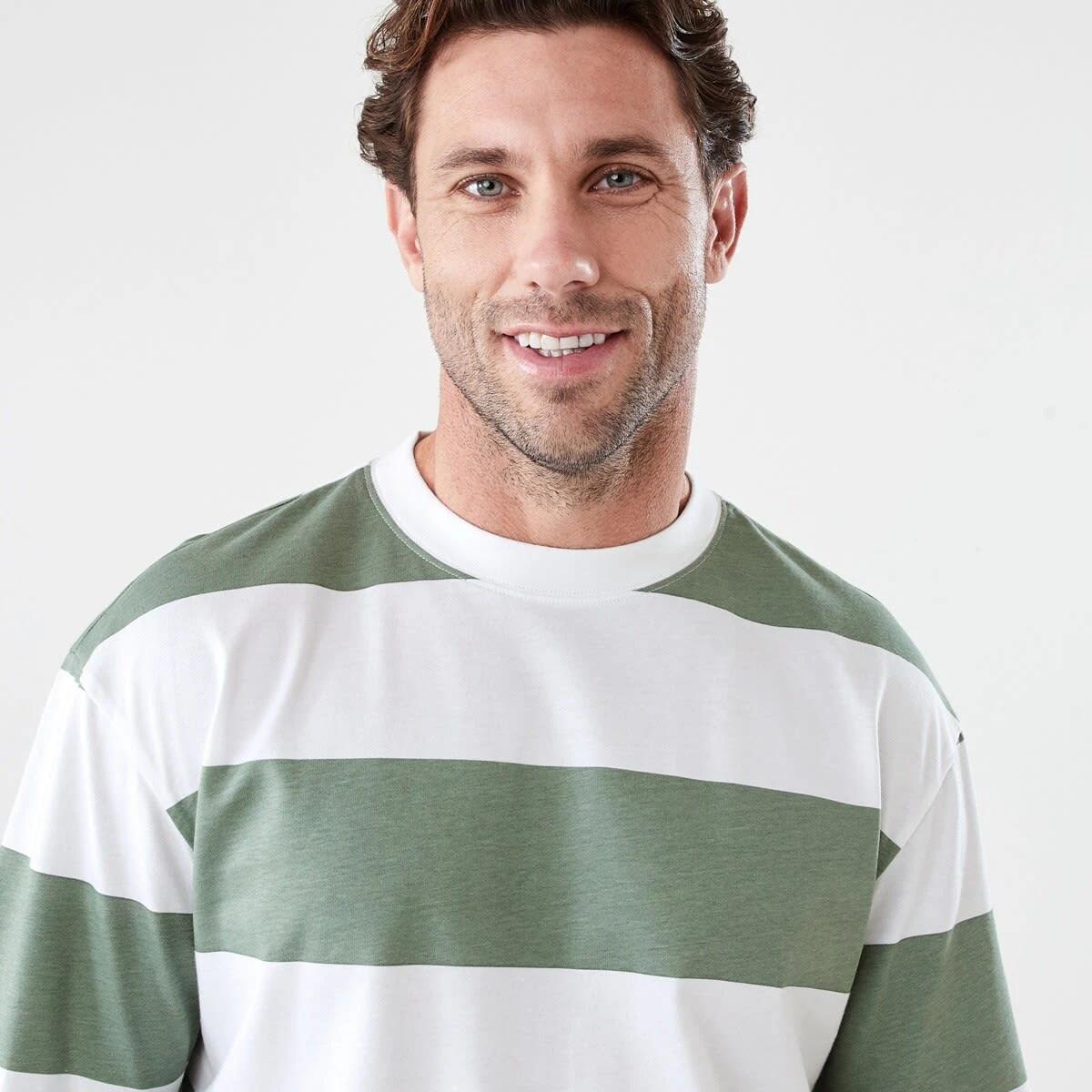 4 Oversized Stripe T-shirt BOLD STRIPES YOUTH LILY PAD, 4 of 5