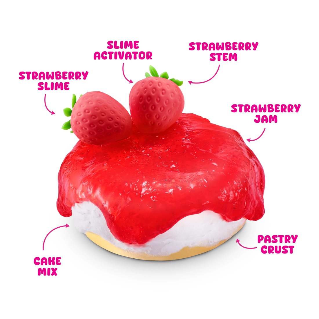 5 12 Piece Zuru Slime Mart Strawberry Cheesecake Playset, 5 of 9