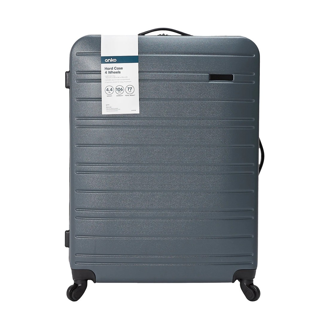8 70cm 4 Wheel Hard Case - Charcoal, 8 of 8