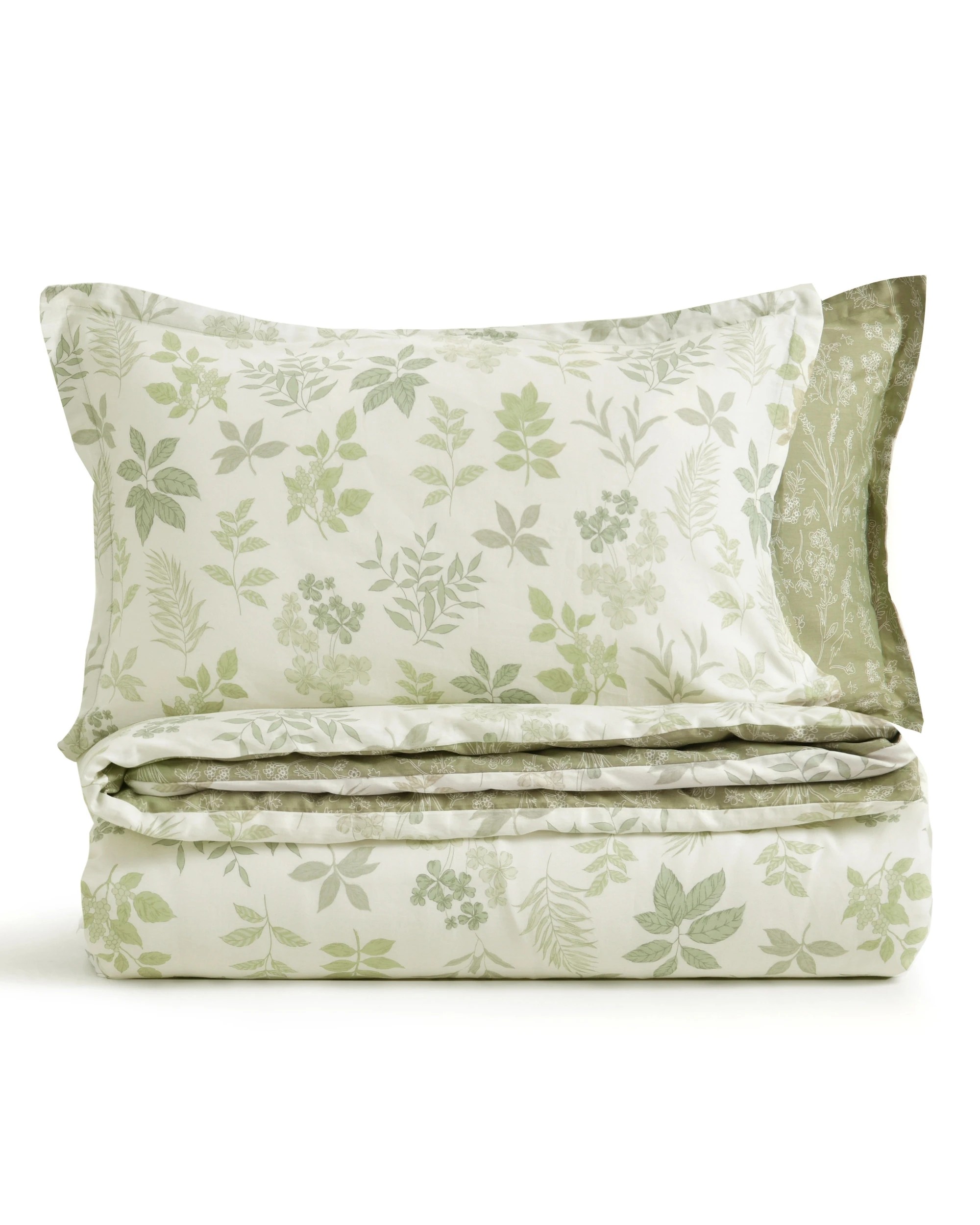 4 Dreamaker Mabel 100% Cotton Reversible Quilt Cover Set - Single Bed - Sage Green, 4 of 8