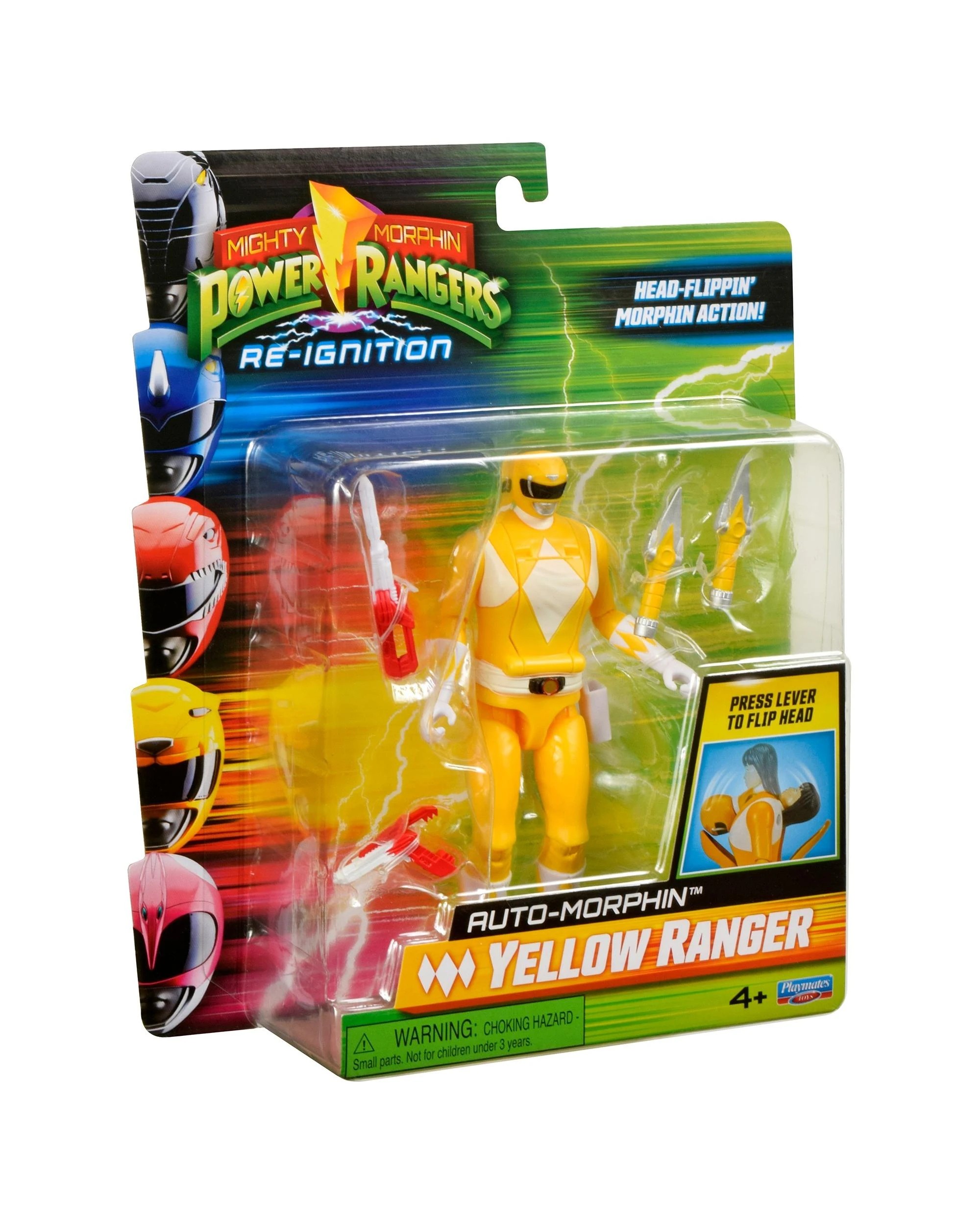 2 Mighty Morphin Power Rangers Re-Ignition Auto-Morphin Yellow Ranger Action Figure, 2 of 9