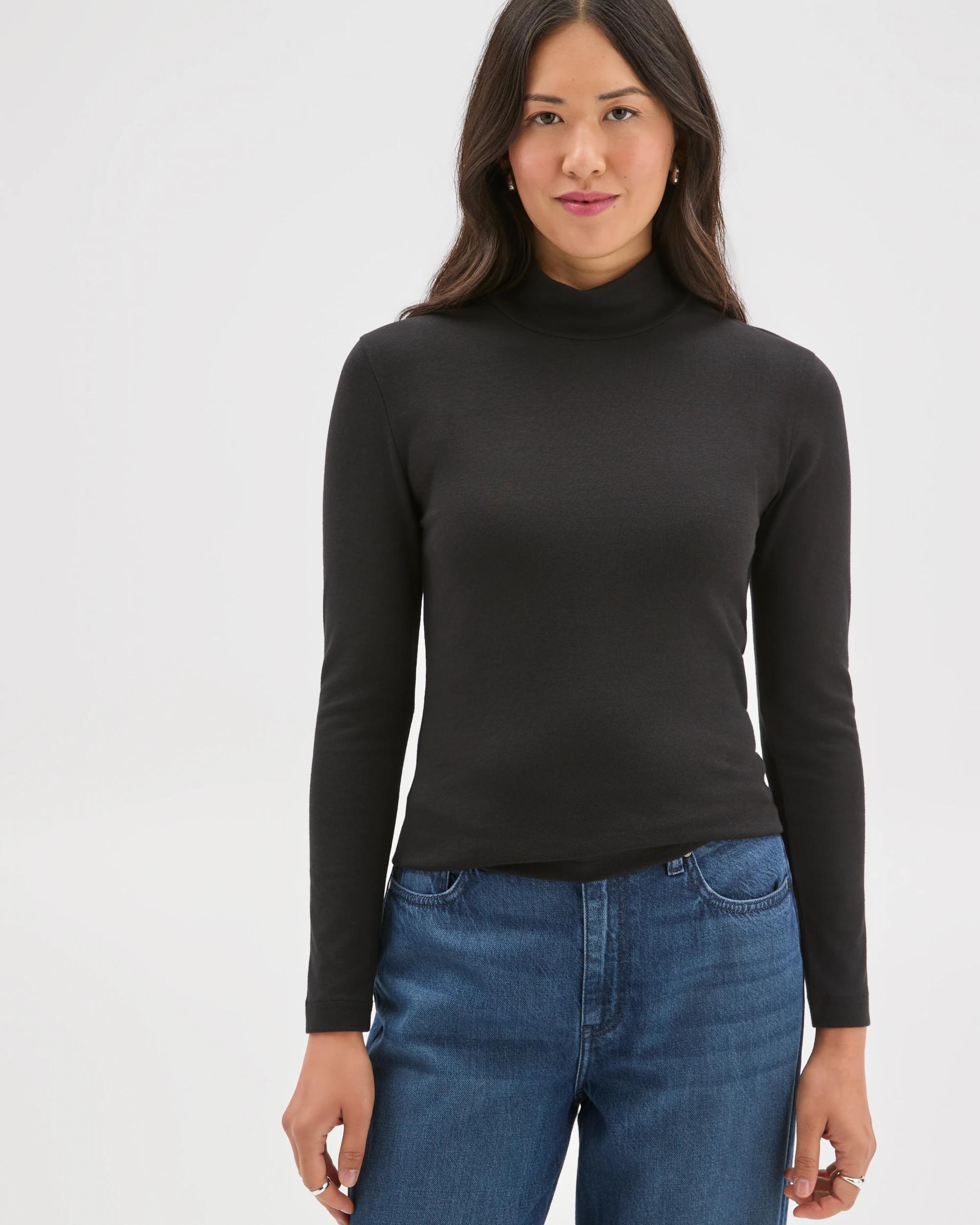 2 Target Woman Soft Touch Long Sleeve Skivvy Top BLACK, 2 of 8
