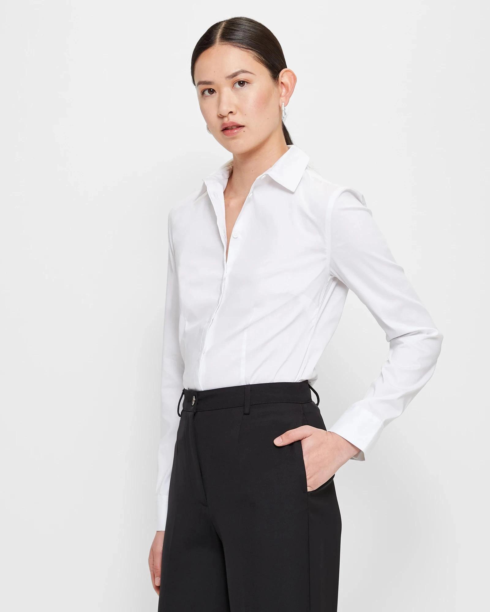 3 Long Sleeve Fitted Shirt - Preview WHITE, 3 of 5