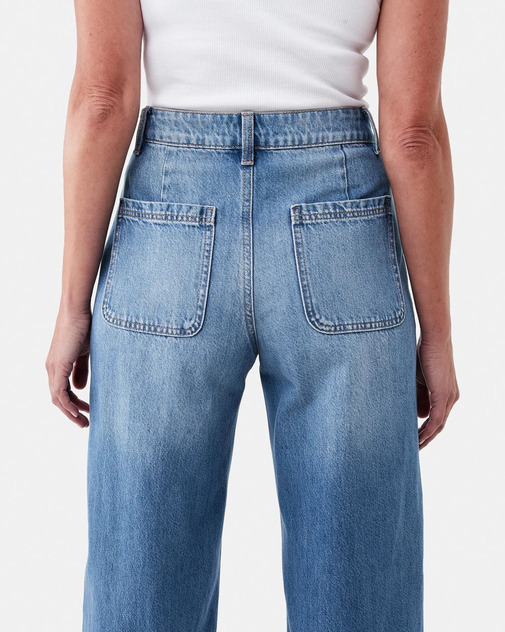 7 Wide Leg Pocket Jeans Mid Wash, 7 of 9