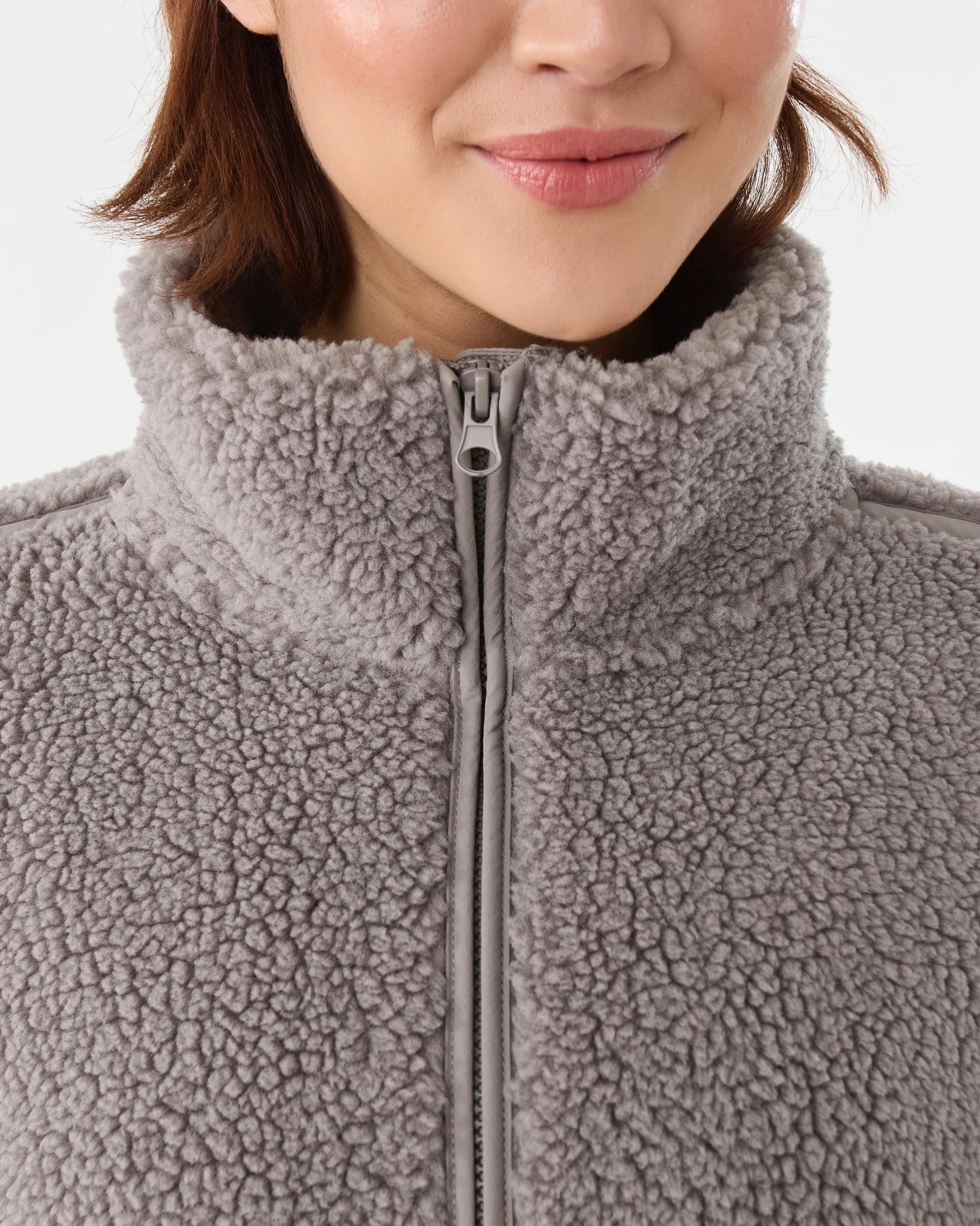 7 Active Womens Outdoor Sherpa Jacket Brn Drift, 7 of 9