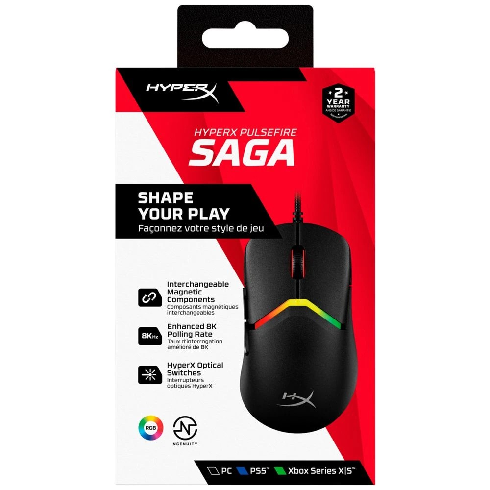 9 Hyper X Pulsefire Saga Pro Wired Gaming Mouse Black, 9 of 10