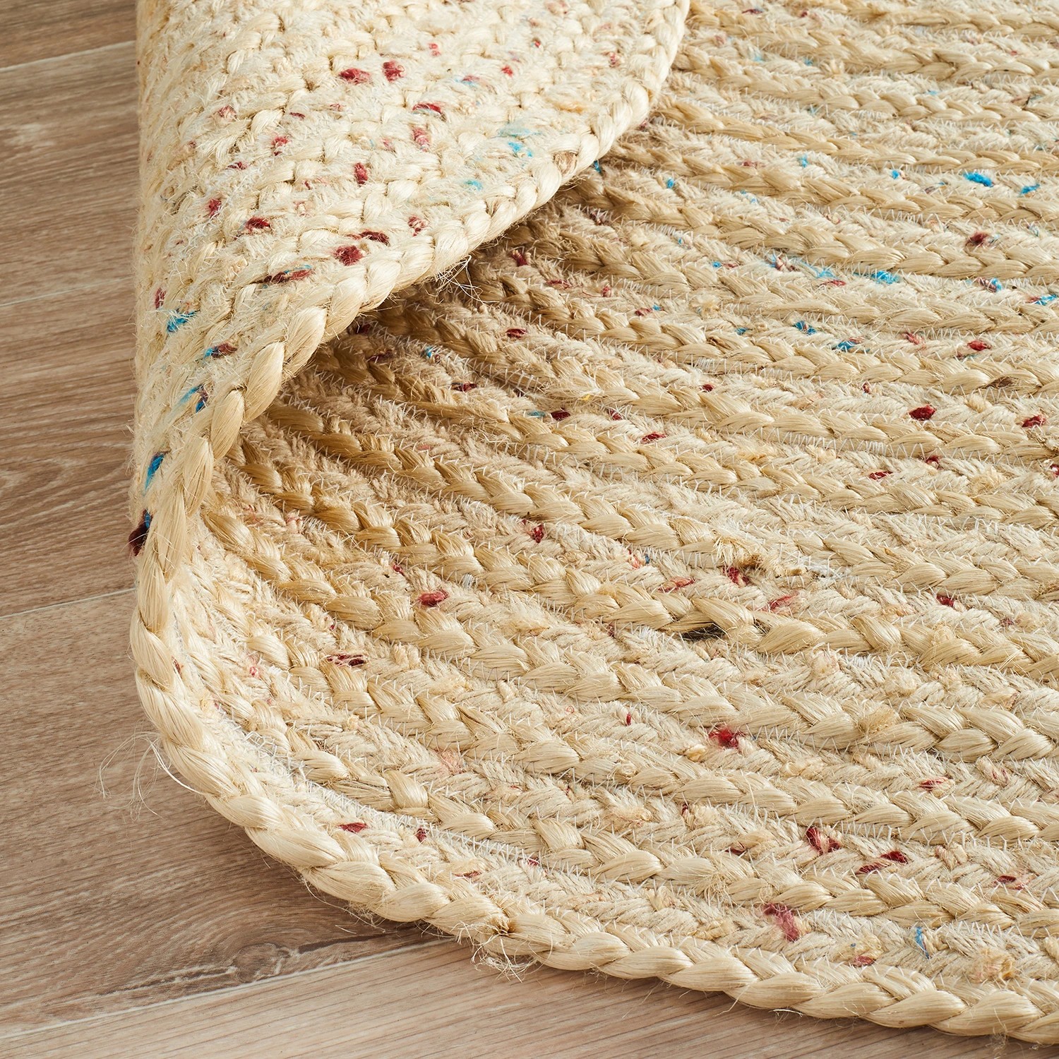 6 Common Ground Rugs Solace Shiva 120x120cm - Small Round Handwoven Jute Rug - Natural, 6 of 6
