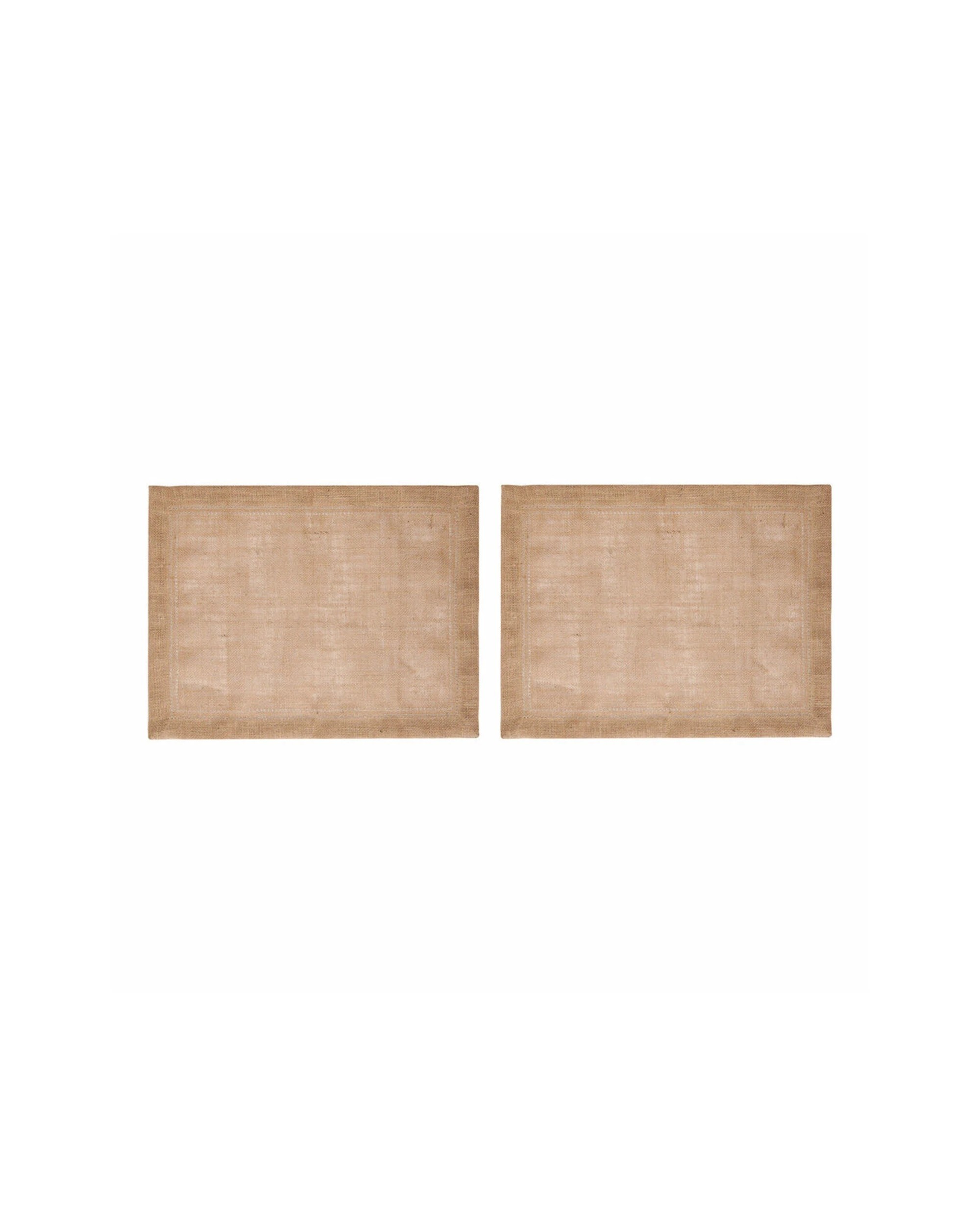 2 Mikasa 4pc Rectangle Jute Placemats Set Rustic Frayed Edges Durable - Brown, 2 of 7