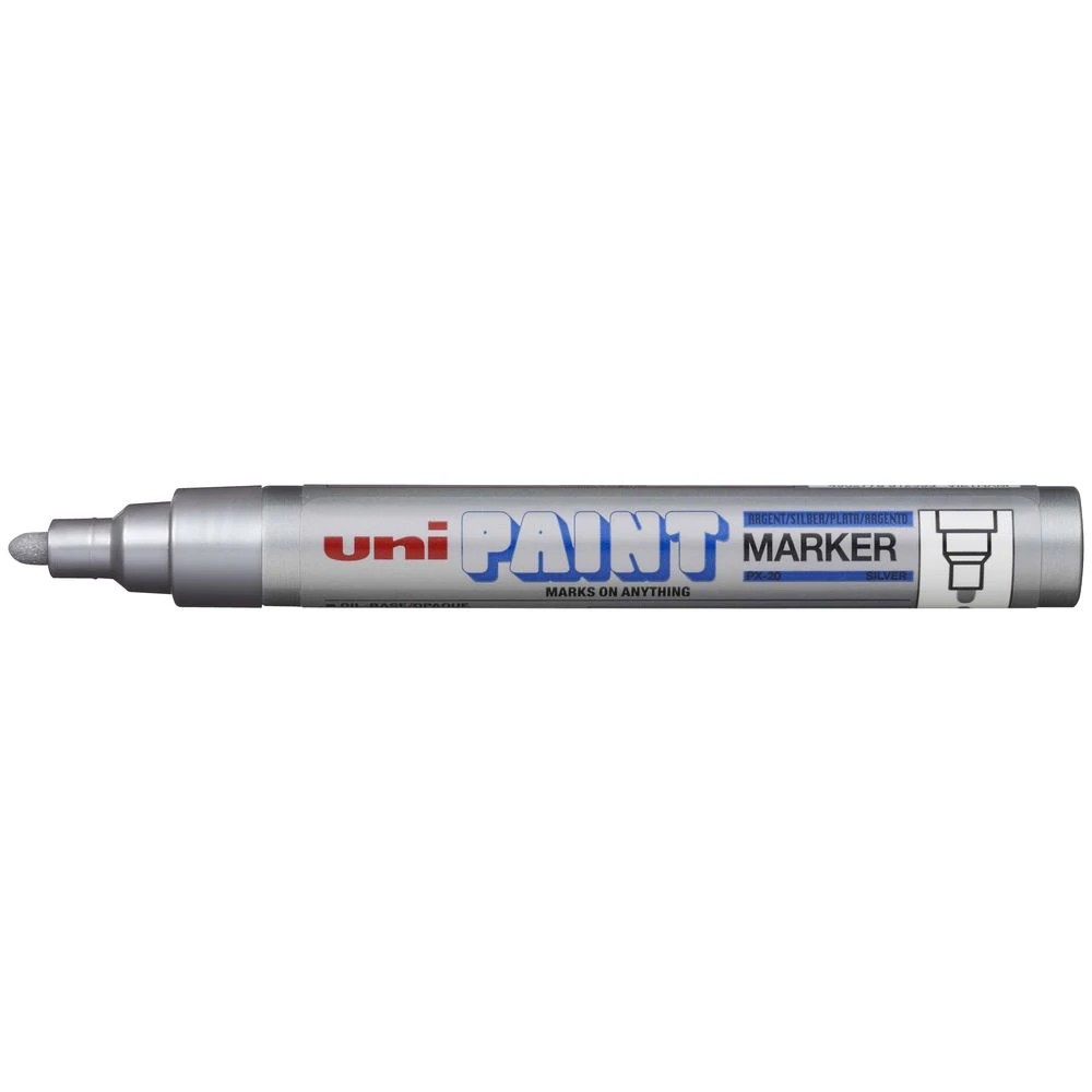 2 UNI PX-20 Paint Marker Silver, 2 of 3