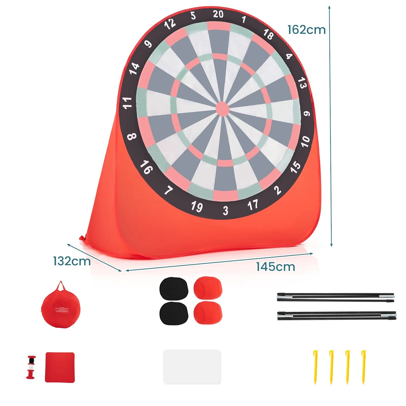 2 Costway Foldable & Portable Dartboard Soccer Target Dartboard Party Game, 2 of 2