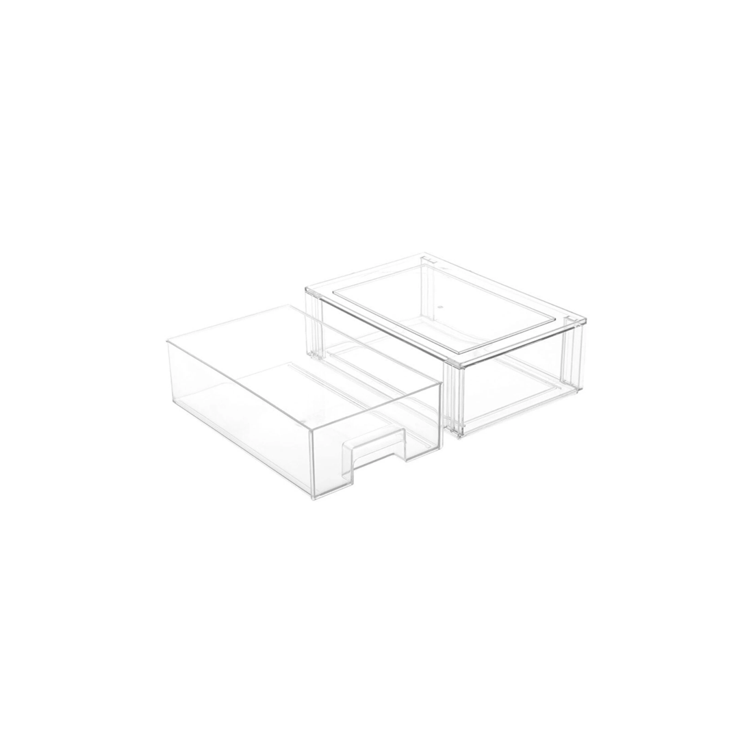 6 BOXSWEDEN Crystal Stackable Organiser Drawer 32cm Storage 2PK Durable Material
 - plain, 6 of 6