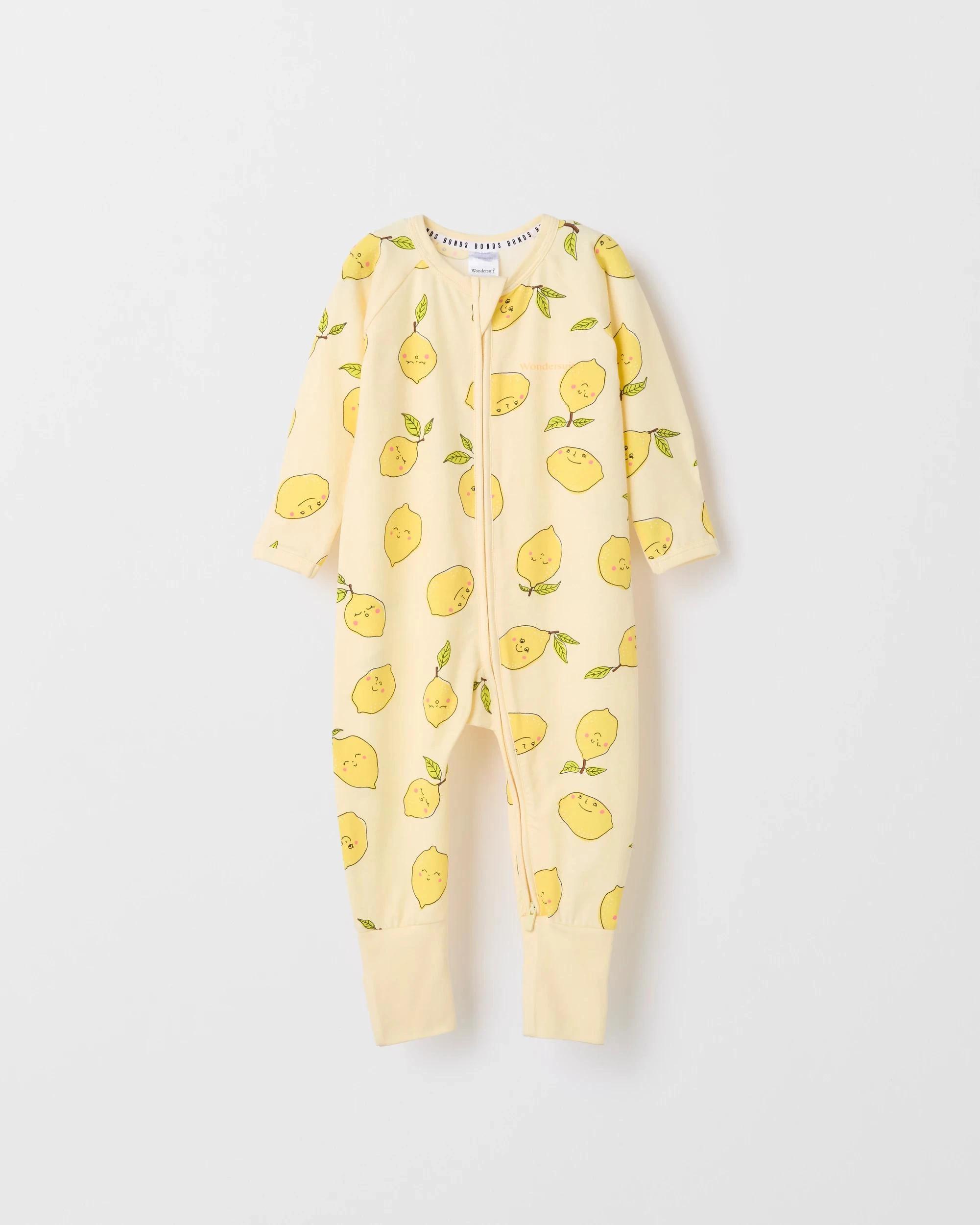 2 Bonds Baby Print Zip Wondersuit Coverall LEMON, 2 of 4