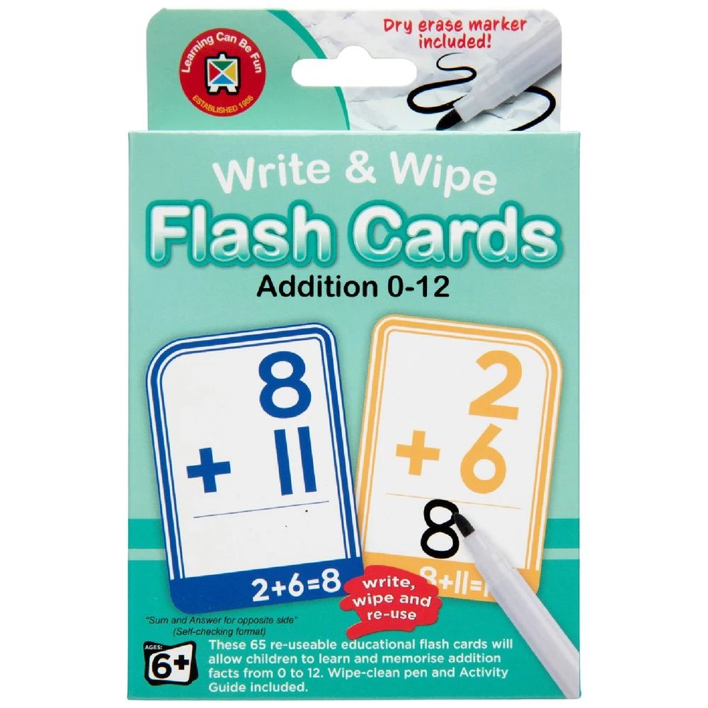 1 Learning Can Be Fun Write & Wipe Addition Flashcards, 1 of 2