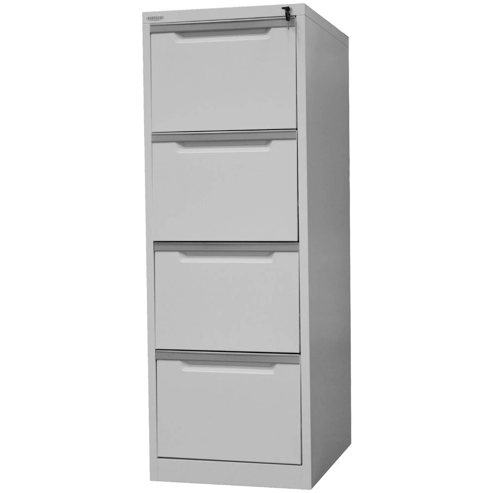 2 Steelco 4 Drawer Filing Cabinet Silver Grey Cabinets Filing Drawer Cabinets, 2 of 3