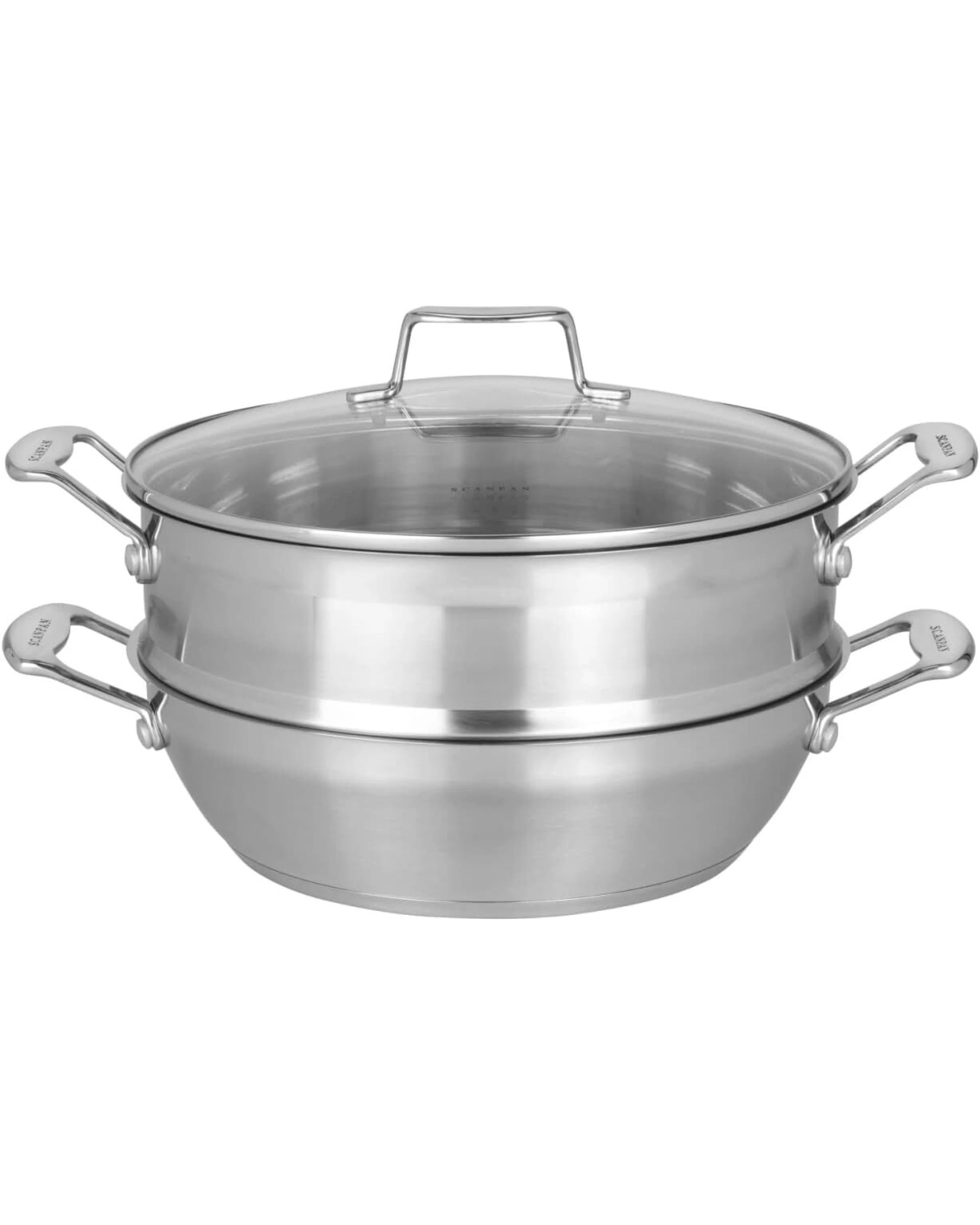 3 Scanpan Impact Multi Purpose Pan 28cm With Steamer Stew Braise Saute In Silver, 3 of 4