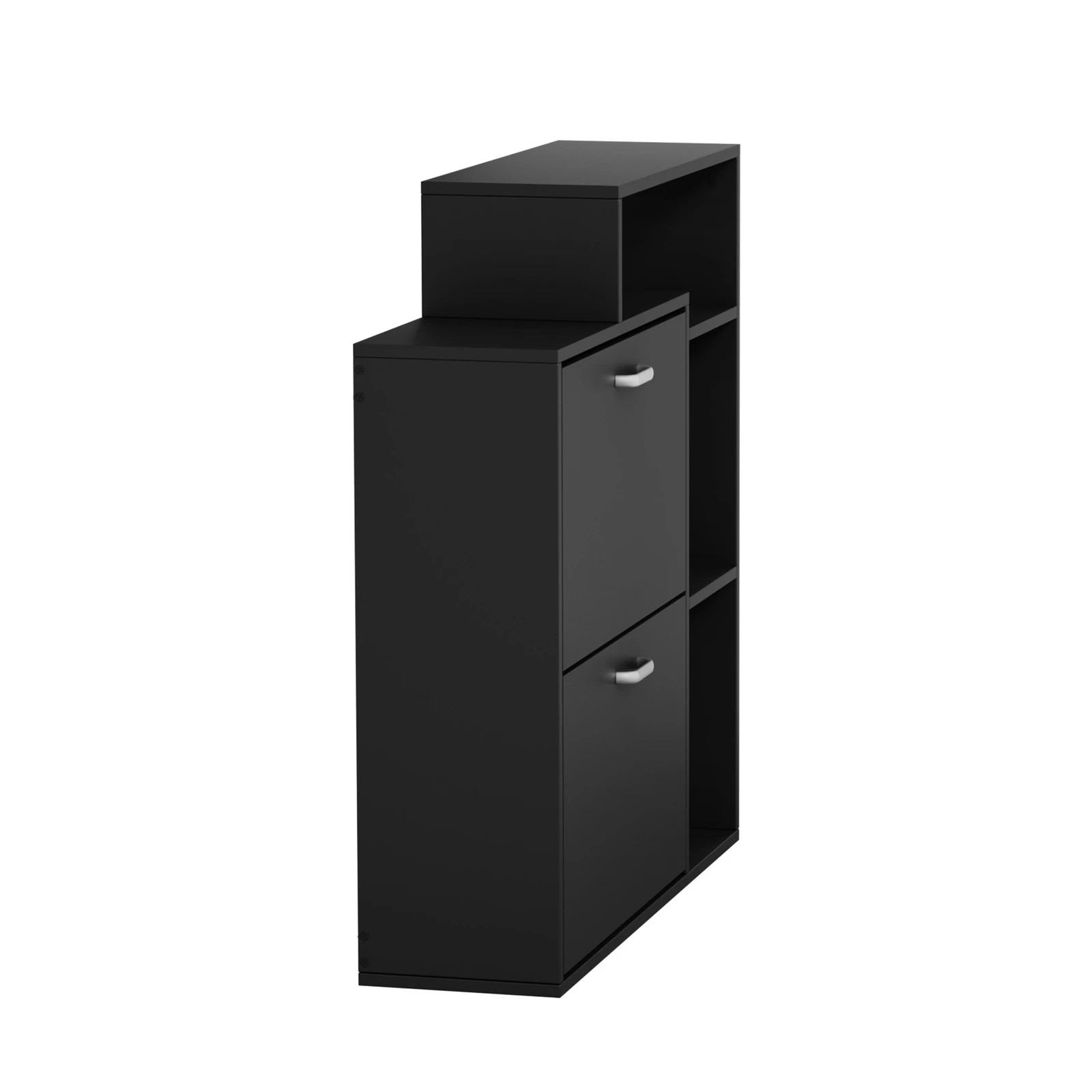 6 Oikiture Shoe Cabinet Storage 2 Doors Shoes Rack Display Shelves - Black, 6 of 8