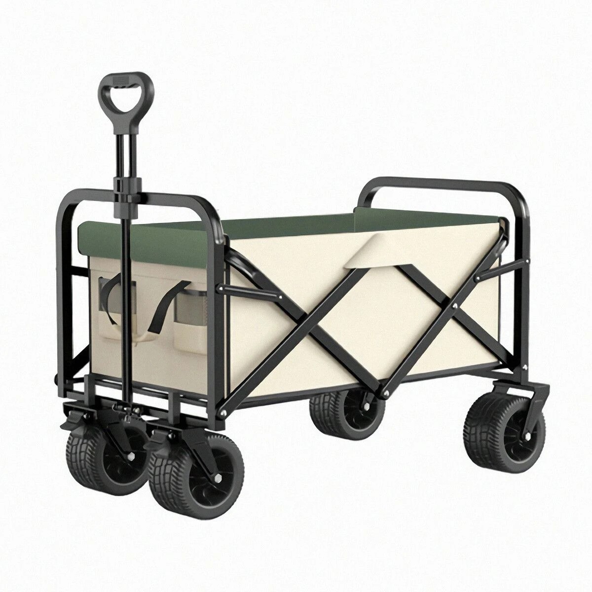 2 Ausway Garden Beach Cart Wagon Foldable Utility Shopping Trolley Trailer, 2 of 7