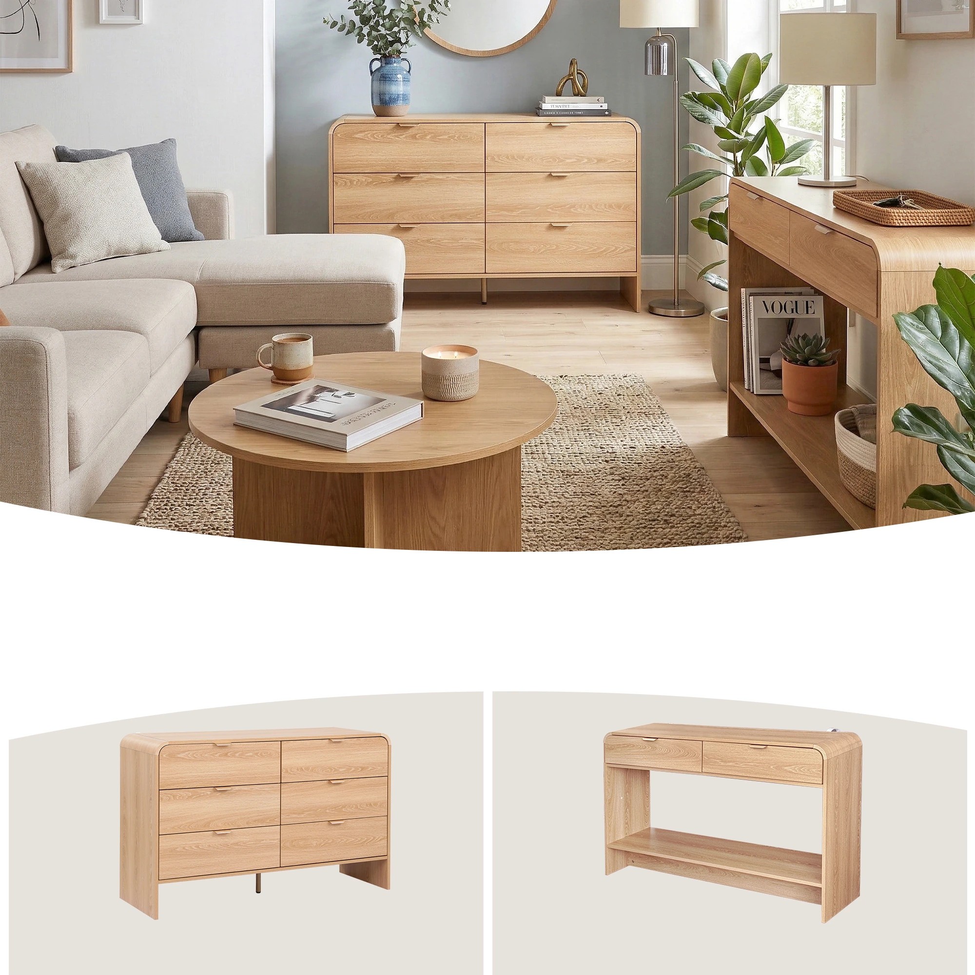 6 Artiss 6 Chest of Drawers Dresser Cabinet - Natural, 6 of 9