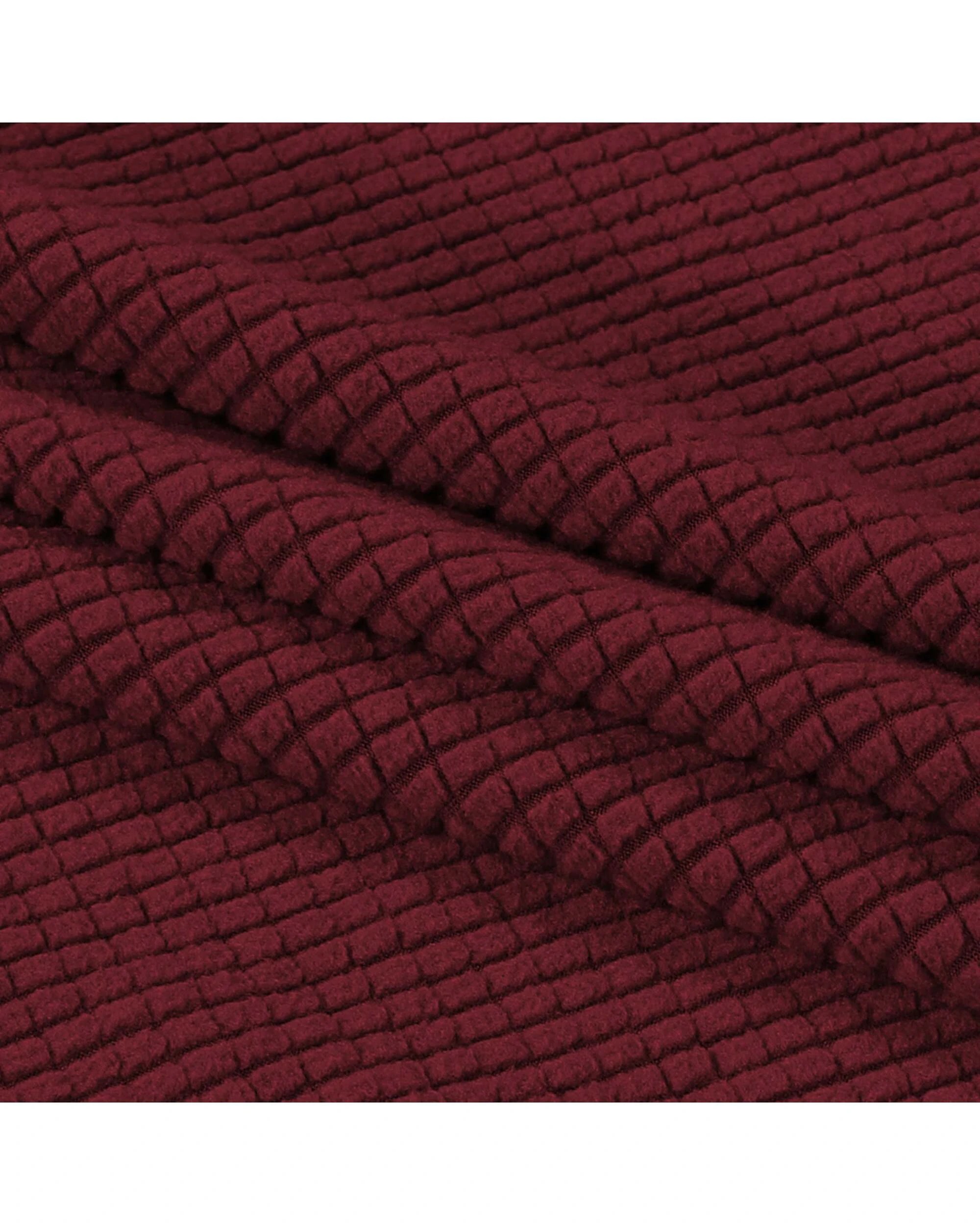 4 Smarcute 4 Seater High Stretch Jacquqard Textured Sofa Cover - Burgundy, 4 of 5