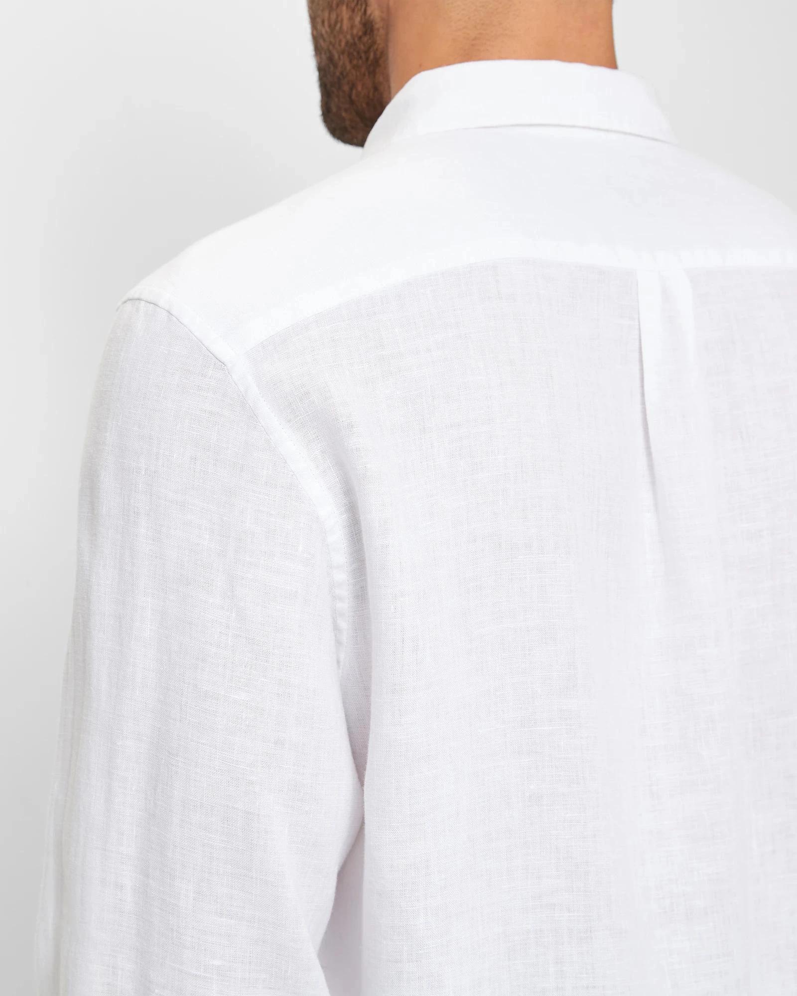 5 Target European Linen Long Sleeve Shirt WHITE, 5 of 5