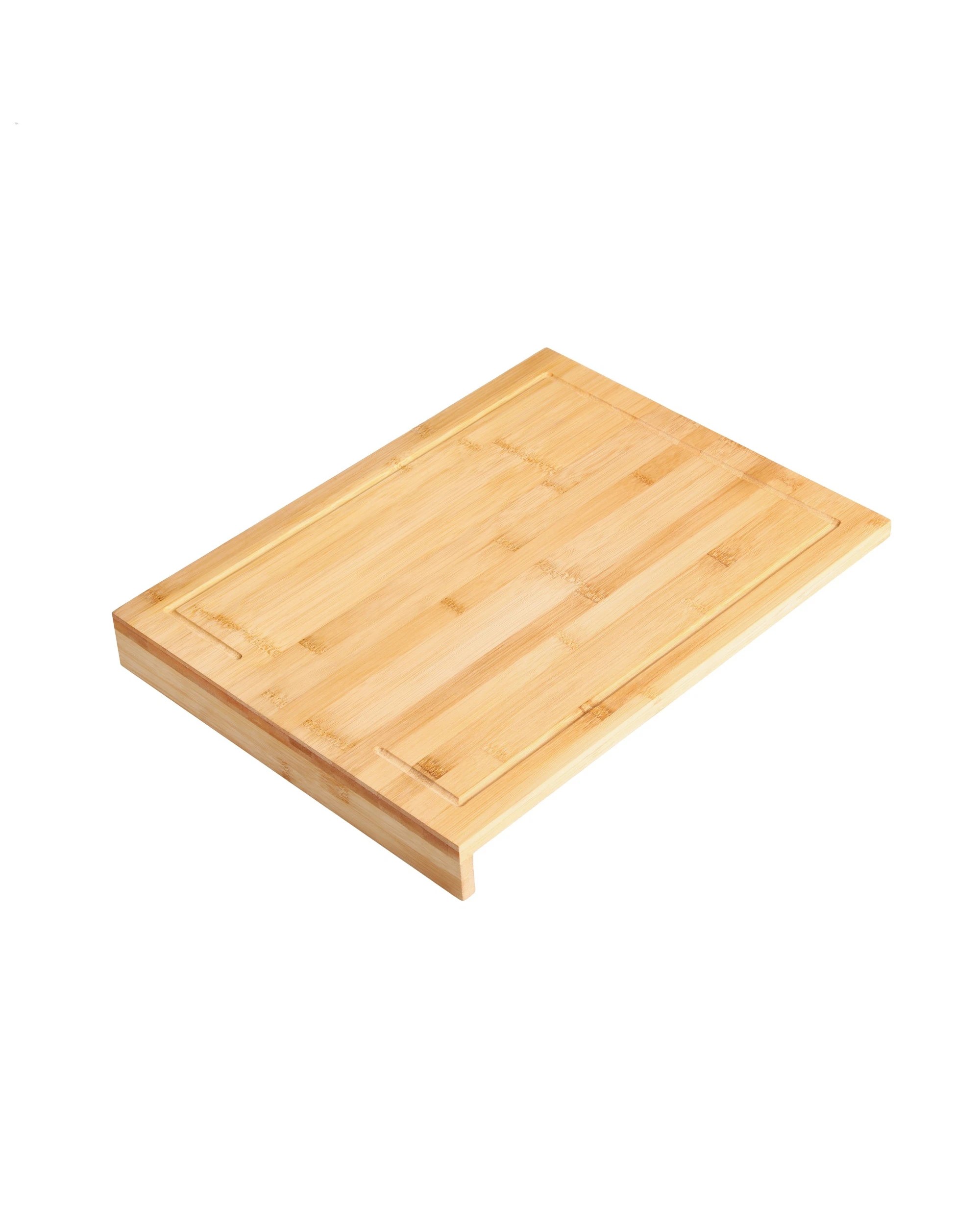 1 Gourmet Kitchen Bamboo Cutting Board with Counter Edge 45x35x5cm - Natural Brown, 1 of 4