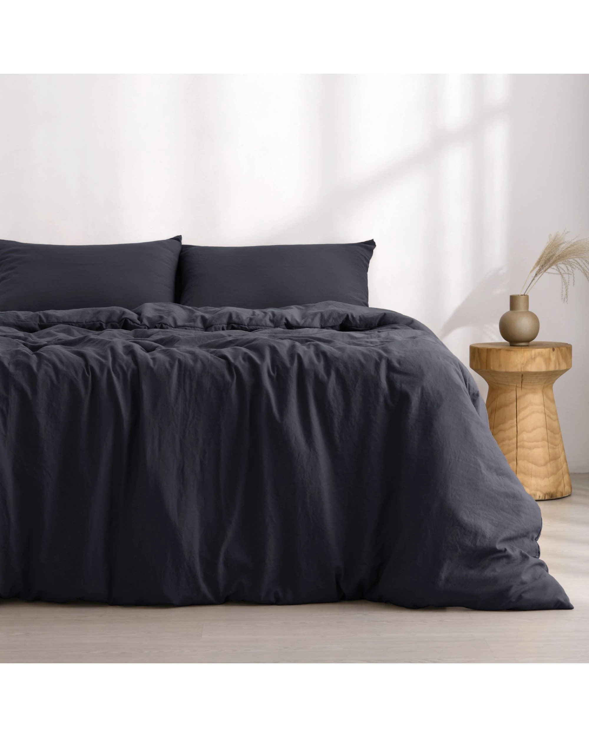 2 Dreamaker Superfine Washed Microfibre Quilt Cover Set - King Single Bed - Navy, 2 of 7