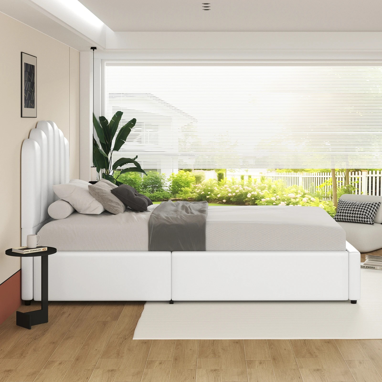 5 Alfordson Bed Frame King Single Gas Lift Storage Base Wooden Milton - White, 5 of 10