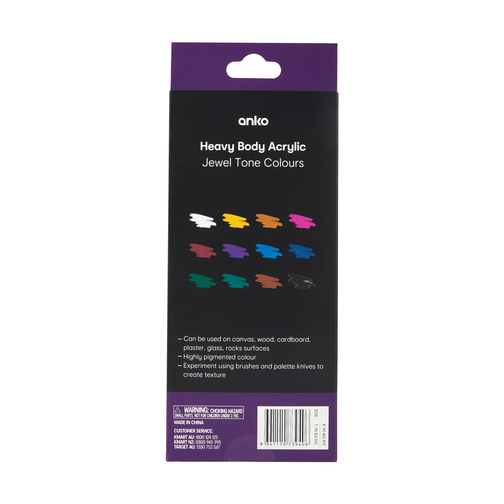 3 12 Pack Heavy Body Acrylic Paint Set - Jewel Tone Colours, 3 of 3