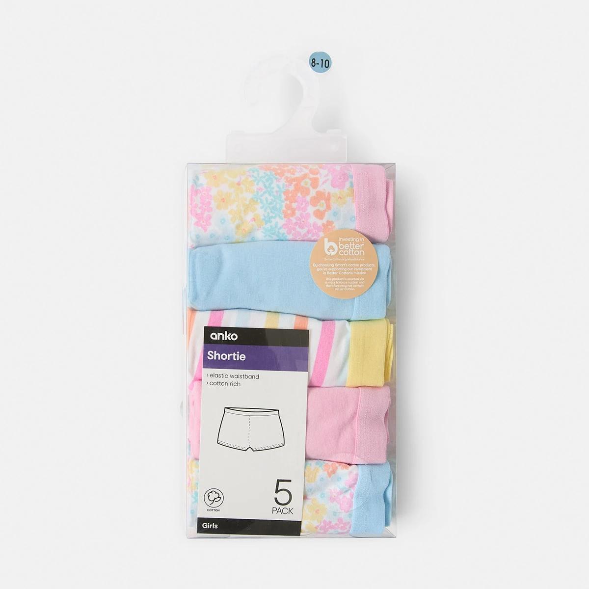 8 5 Pack Print Shorties WATERCOLOUR FLORAL, 8 of 8