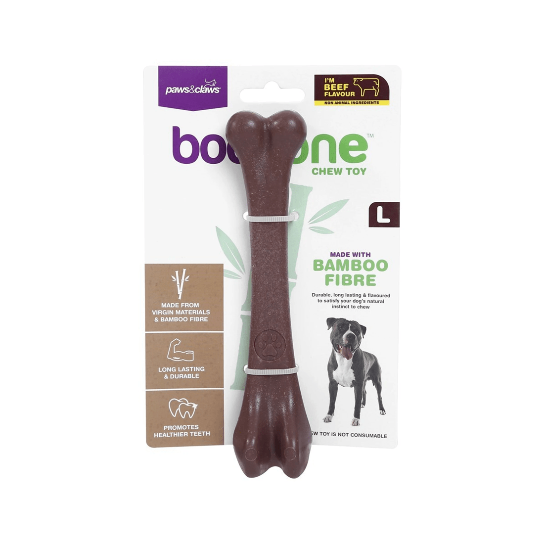 5 Paws And Claws Boobone Large Bamboo Fibre Dog Chew Toy Assorted Flavours 18cm
 - Brown, 5 of 5