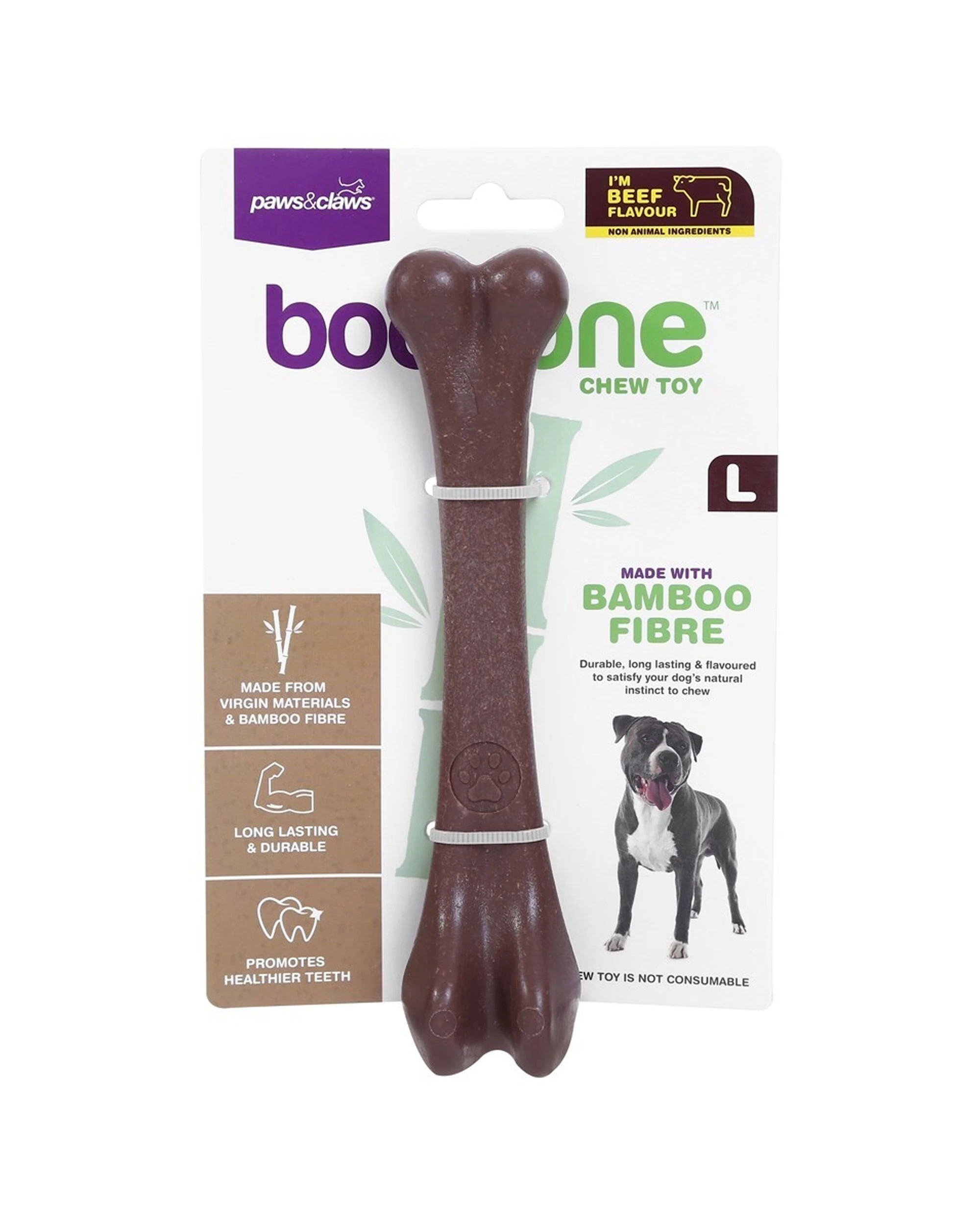 5 Paws And Claws Boobone Large Bamboo Fibre Dog Chew Toy Assorted Flavours 18cm
 - Brown, 5 of 5