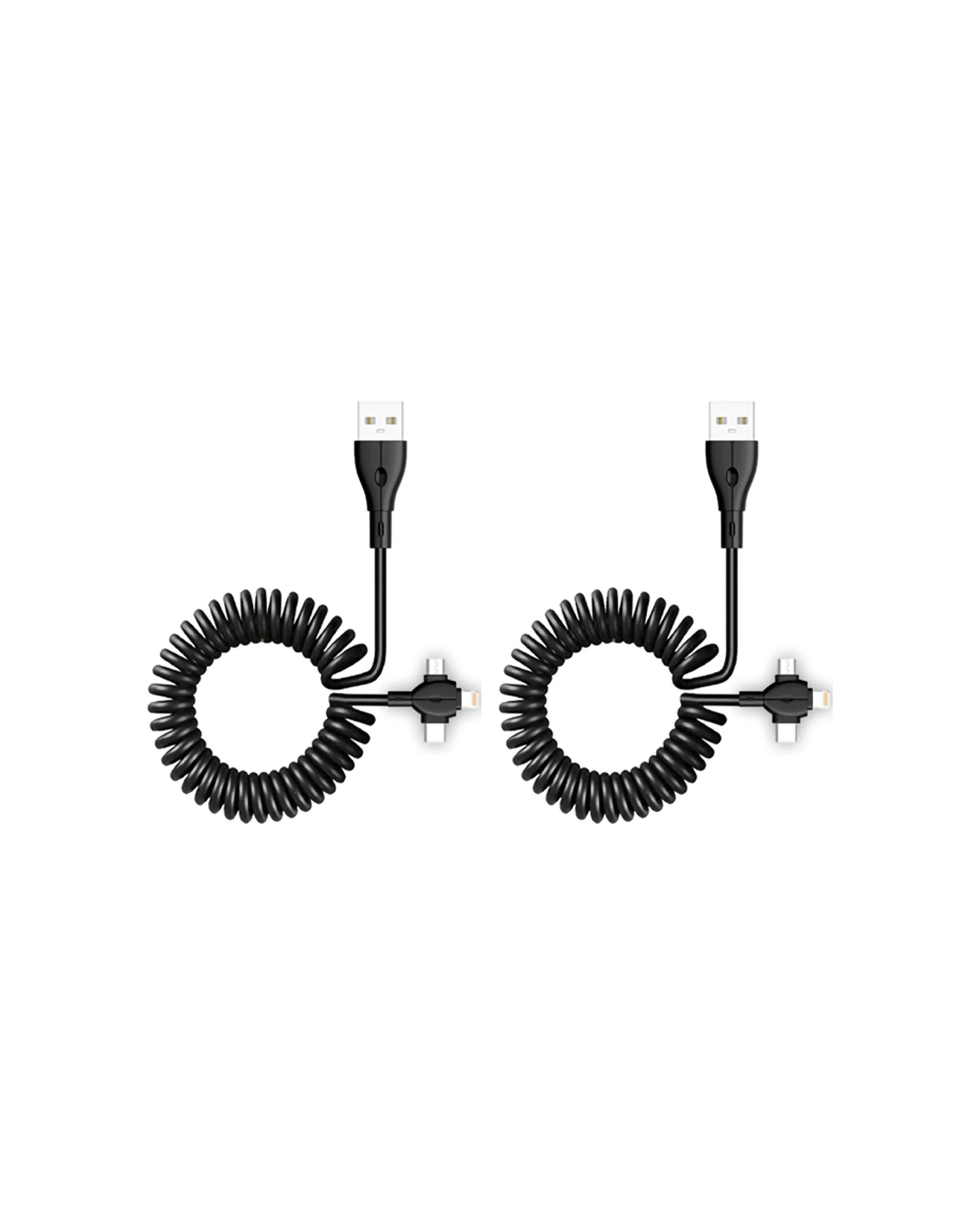 1 SANSAI 3-In-1 Multi Charging Cable USB Cable Fast Charging Extendable 2 Pack - Assorted, 1 of 3