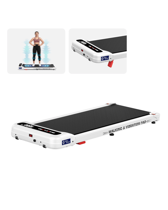 Black Lord Treadmill 4-in-1 Walking Vibration Pad Incline Magnetic Remote - White