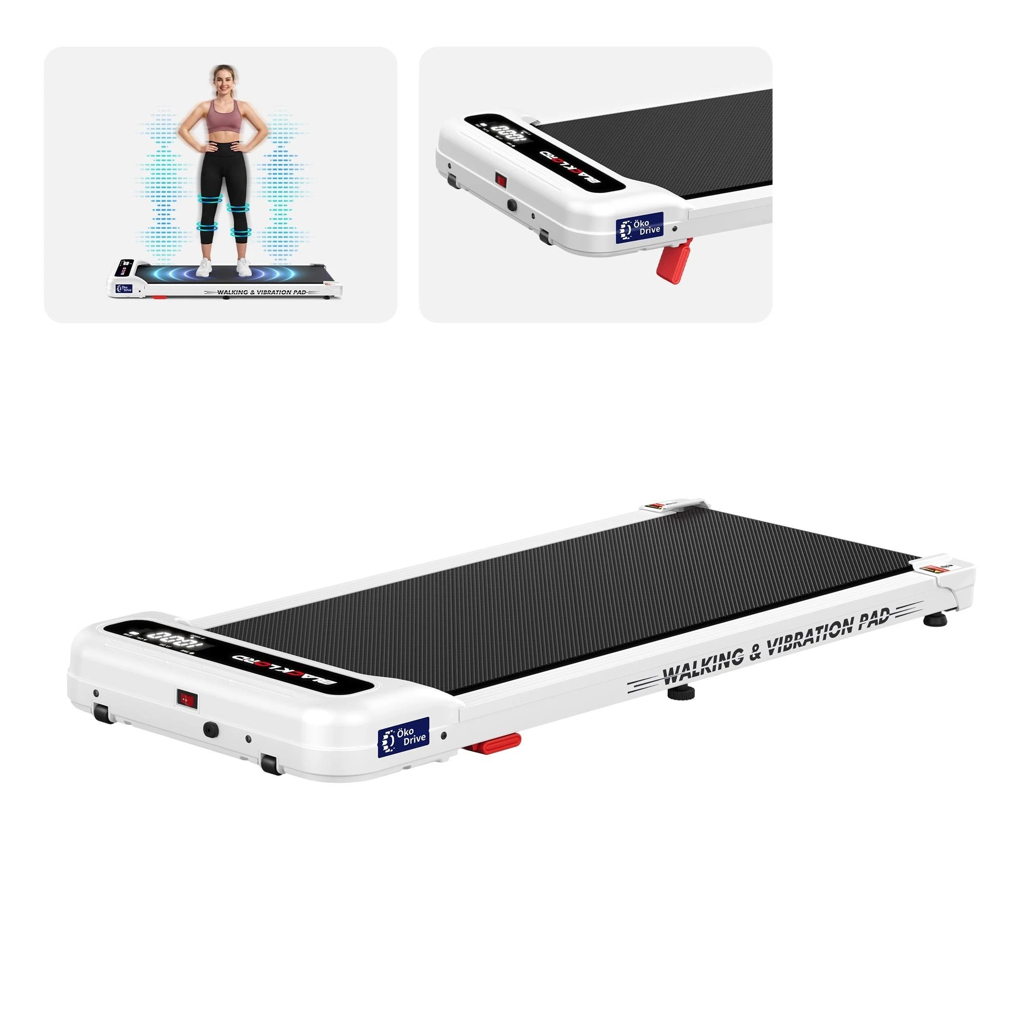 1 Black Lord Treadmill 4-in-1 Walking Vibration Pad Incline Magnetic Remote - White, 1 of 9