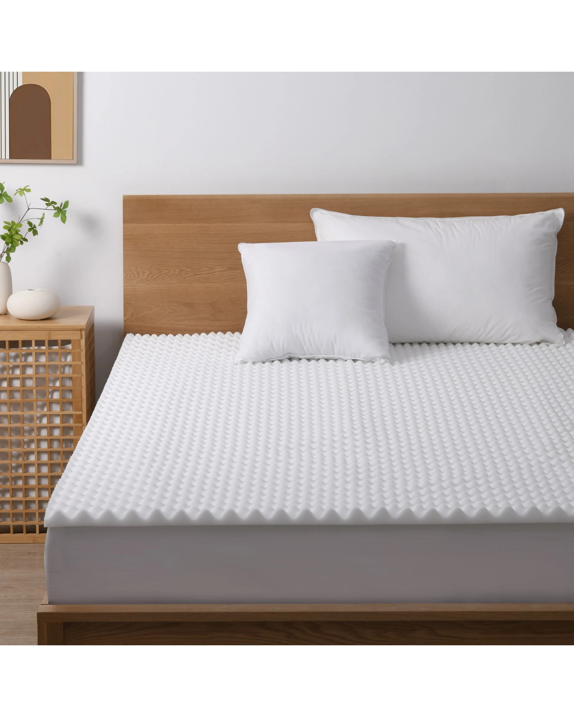 1 Dreamaker Egg Crate Convoluted Foam Underlay - King Bed - White, 1 of 5