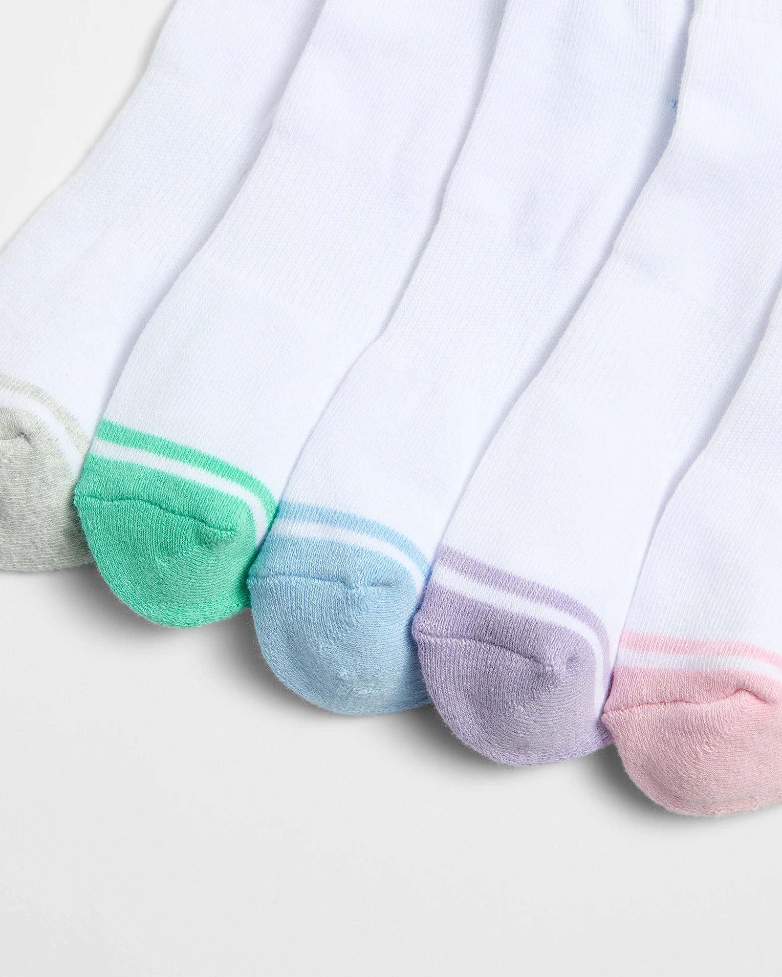 2 Target Active Australian Cotton Blend 5 Pack Quarter Crew Socks WHITE, 2 of 3