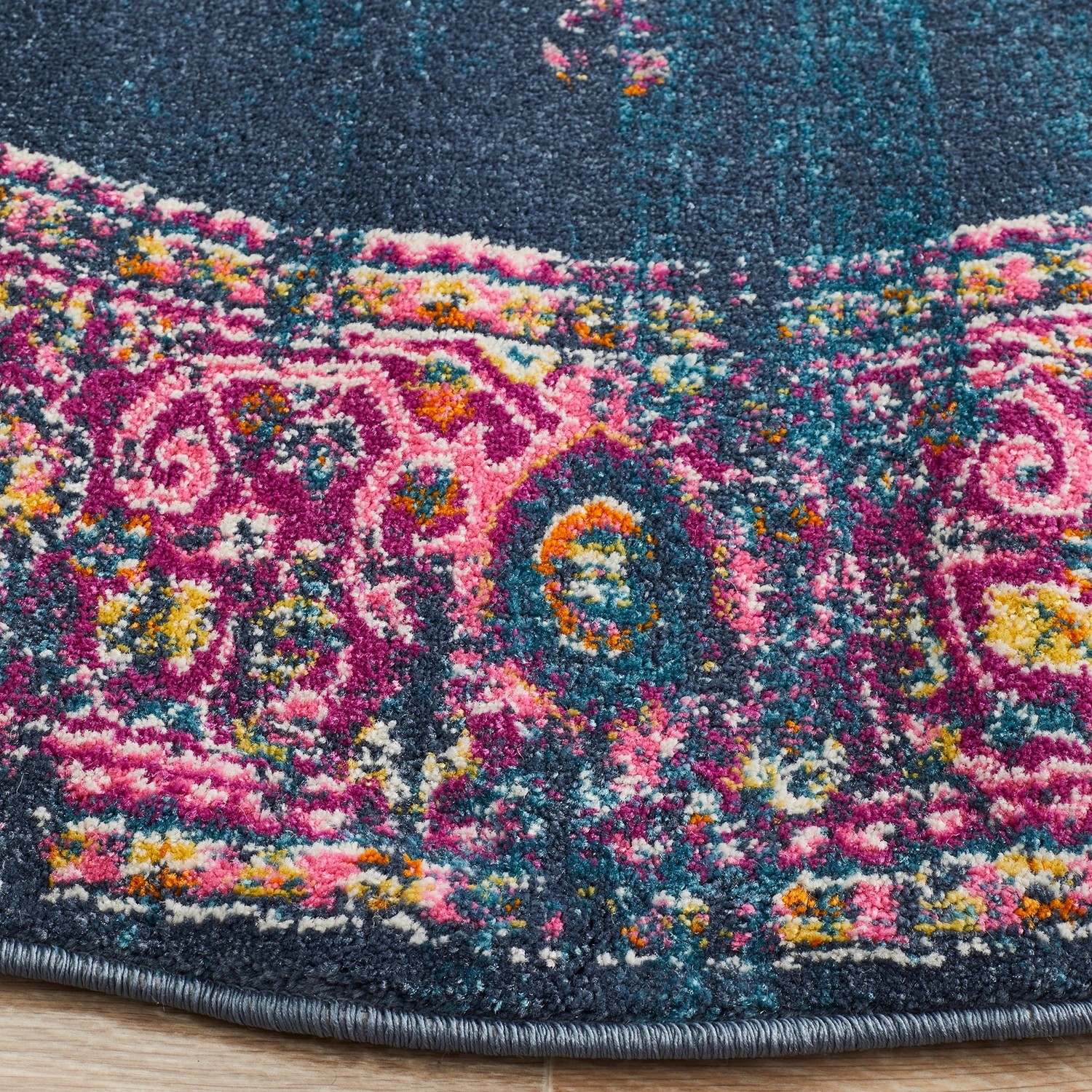 5 Common Ground Rugs Atlas 211 240x240cm - Large Round Power Loomed Pet Friendly Rug - Blue, 5 of 7