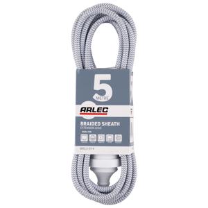 5m Arlec Braided Sheath Extension Lead - Grey