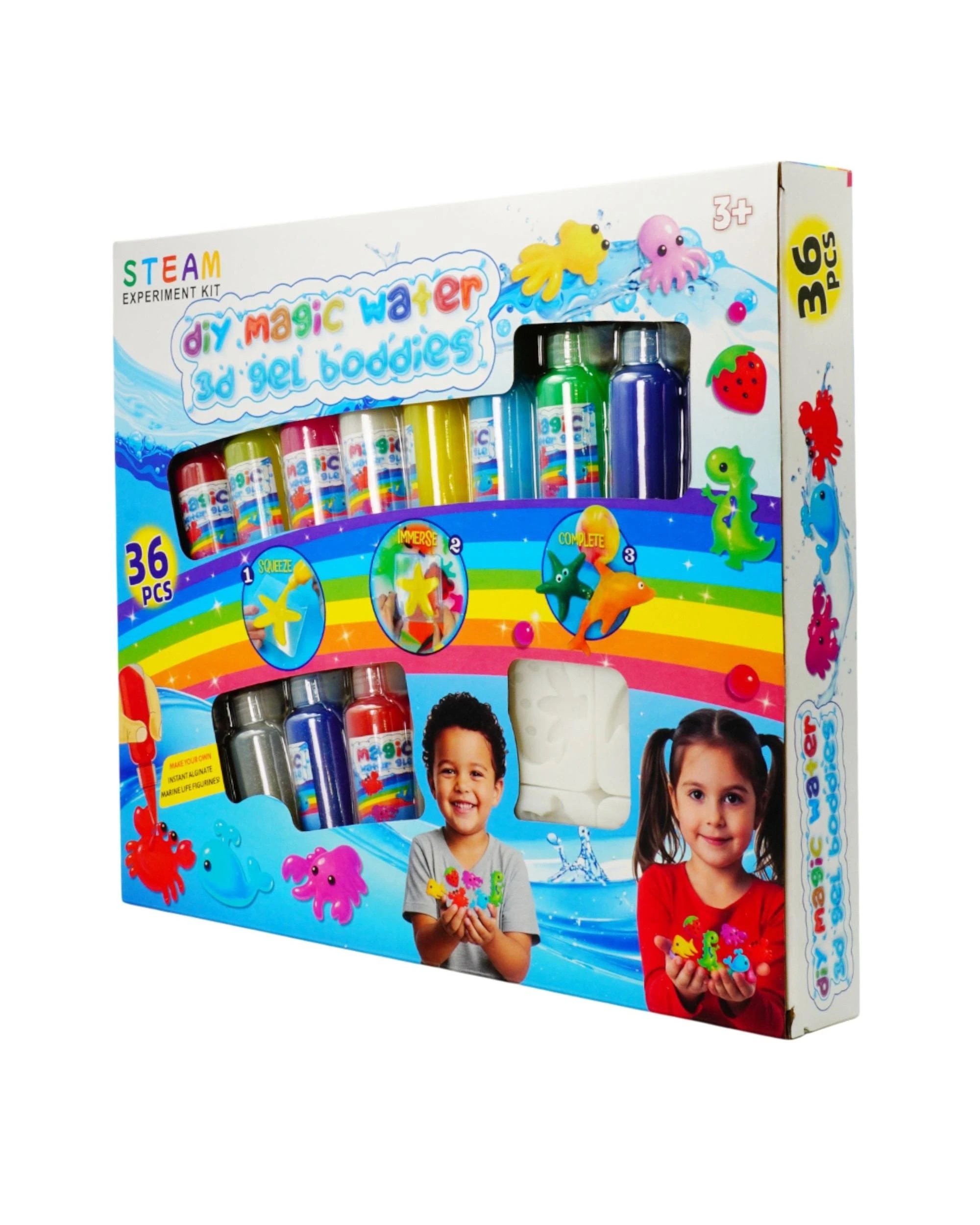 2 DIY Magic Water 3D Gel Buddies 36 Piece Playset, 2 of 4